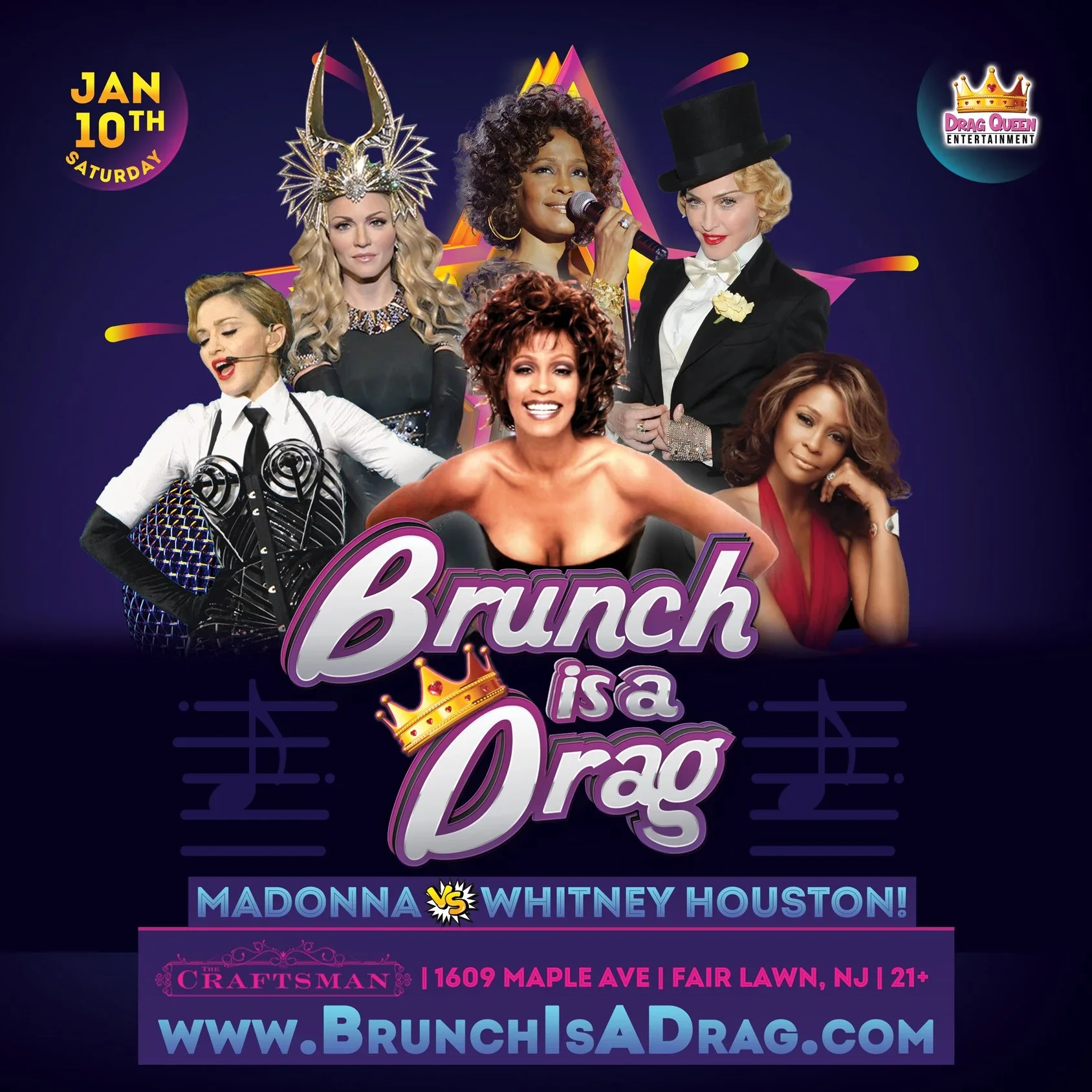Brunch Is A Drag at The Craftsman - Whitney VS Madonna Drag Brunch