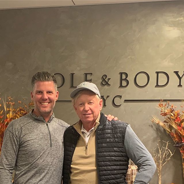 Great to see @mcleangolf today. We discussed hip mobility, the golf swing and injury prevention. Thanks for the insight and for watching me hit a few. #bbornewellness #golfbodynyc #jimmcleangolfschool #golfbody #injuryprevention #jimmclean