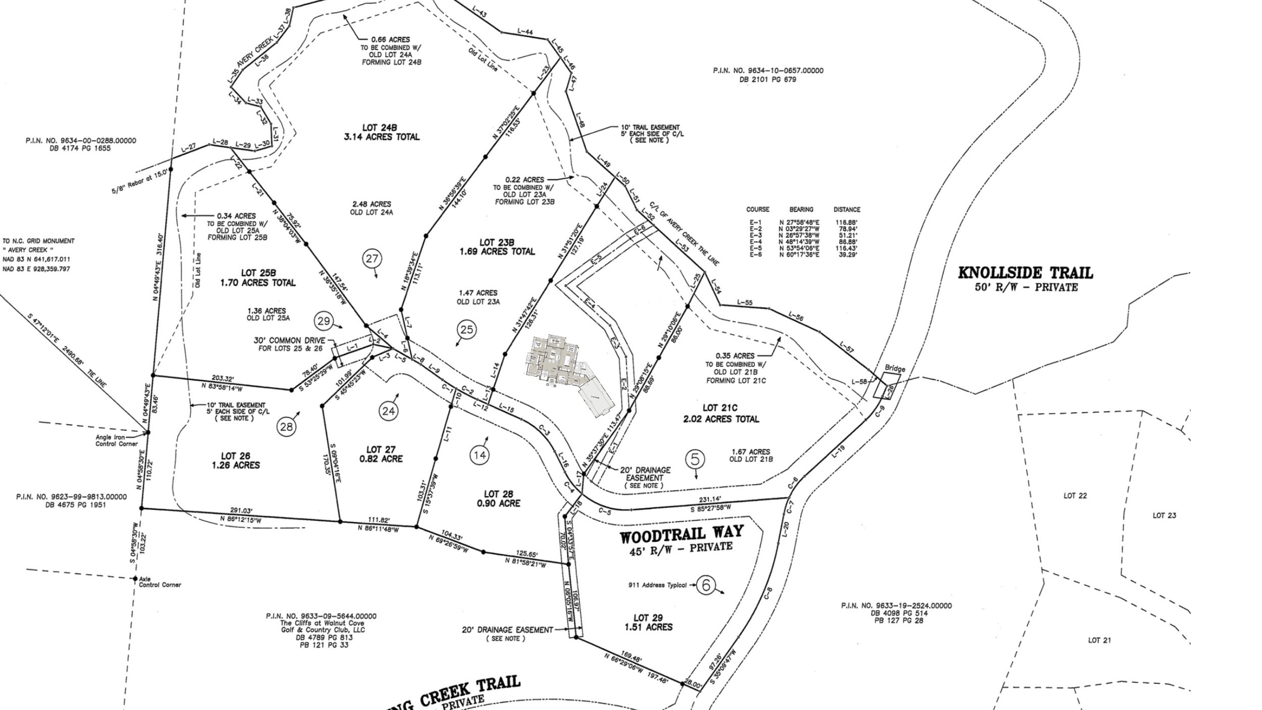 Lot 22c with position of house noted