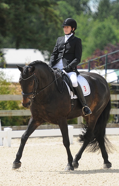 Five Winds Prince Sahara . Owned and ridden by Alana Hilton, Sahara was the 2018 Champion in Second Level Dressage in British Columbia. Photo: Totem Photographics
