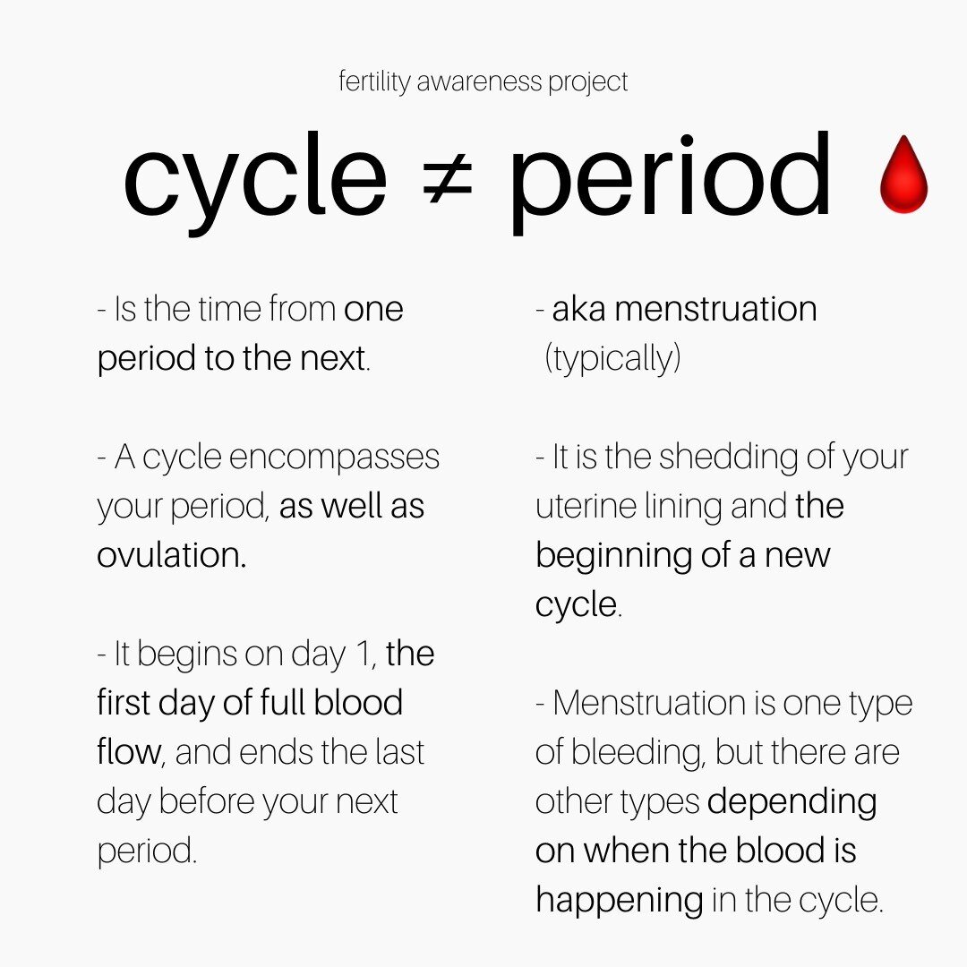 💬 &quot;My period is so irregular!&quot;

I've been seeing a lot of people interchange the terms cycle and period, but it's really important that we make a distinction between the two!

Cycles and periods are not one and the same.

Your cycle encomp