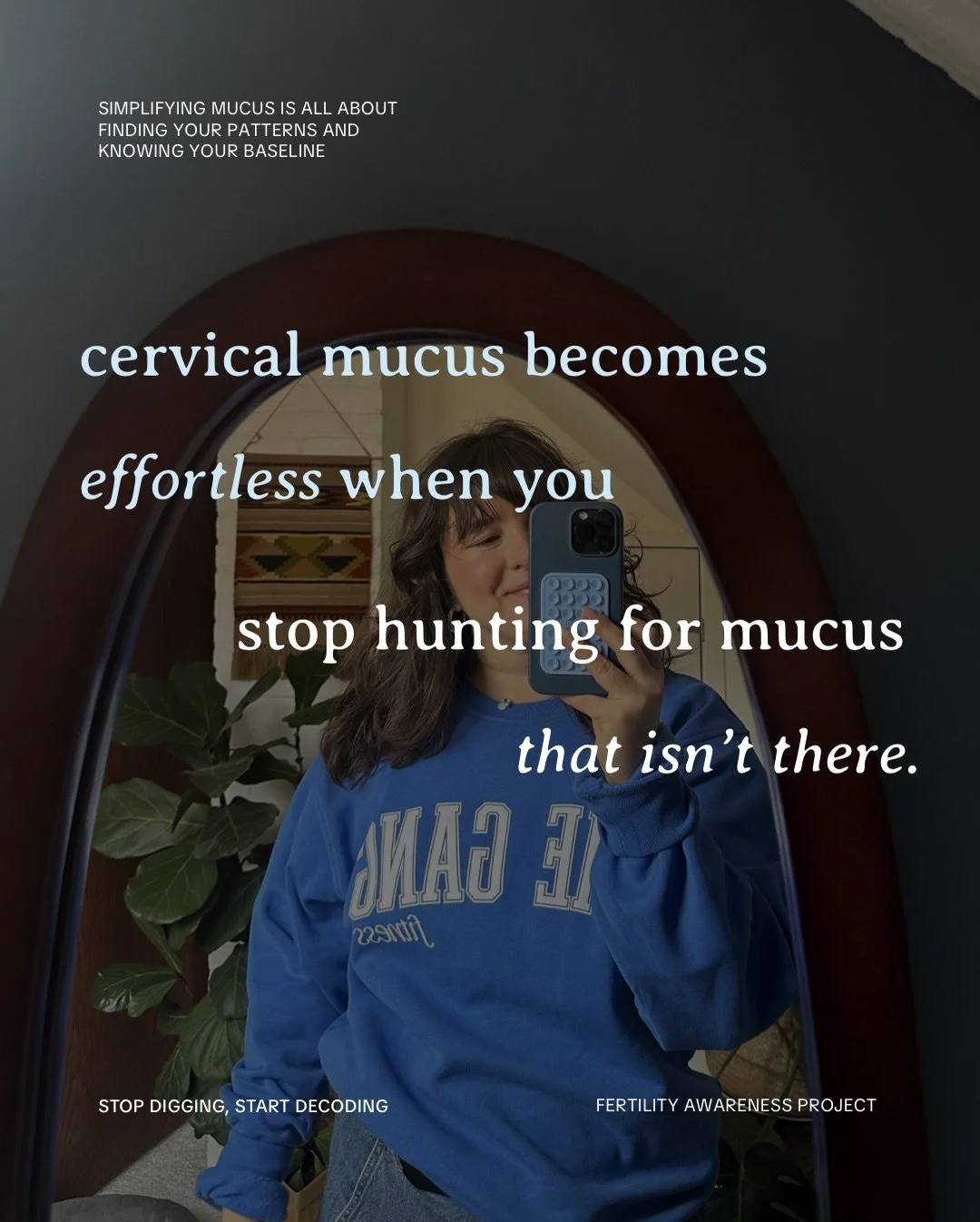 PSA: stop hunting for mucus just bc you feel like you never have any! 

Feeling confident and settled when nothing is happening is the key to knowing your peak day.

Why?

Because the less noise on the chart, the easier it is to read your unique patt