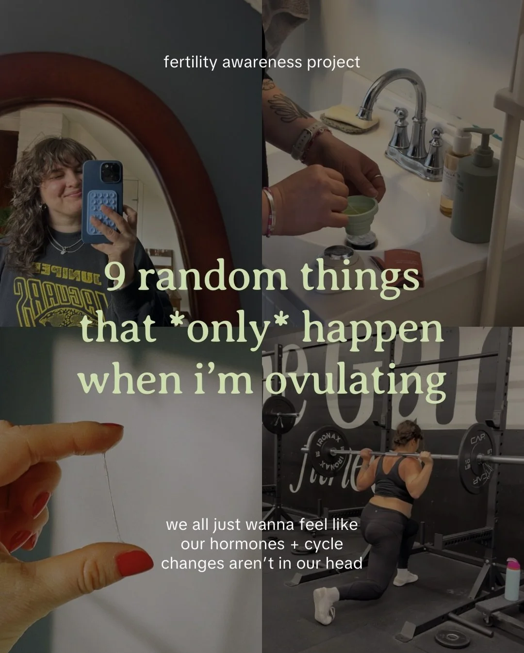 Are these ALL studied backed by evidence hormonal changes? No.

But can I see that these things happen while I&rsquo;m observing my studied backed by evidence ovulation signs? Yes.

It&rsquo;s been so fun to actually have a cycle and get to see my cy