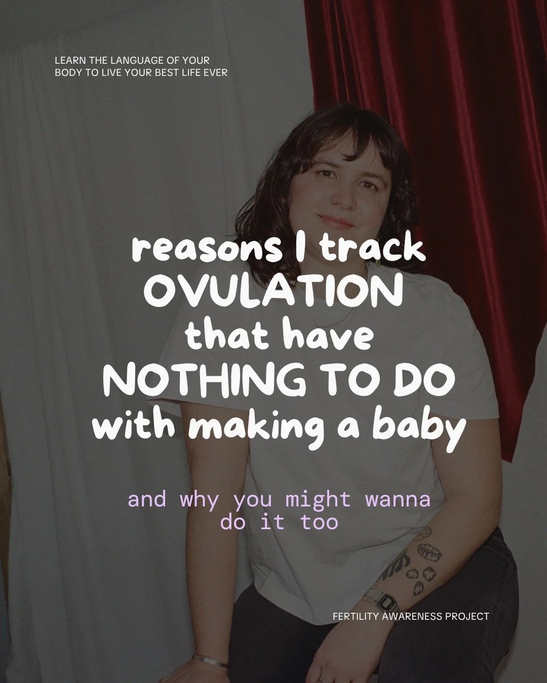 I don&rsquo;t track ovulation because I&rsquo;m trying to get pregnant.

I track ovulation because no one ever taught me that my body had patterns, just problems.

Tracking ovulation gives me:

&rarr; context for my moods &rarr; clarity on my energy 