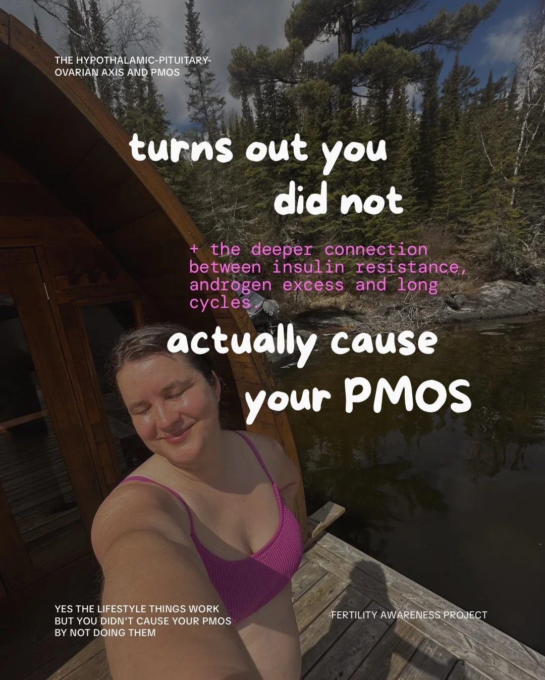 Omg!! Turns out your long cycles aren&rsquo;t caused by you not wellness-ing hard enough!! 

The very research deep dive I went down on insulin resistance causing ⬆️ androgen causing delayed ovulation&hellip;

&hellip; showed me that PMOS is not your