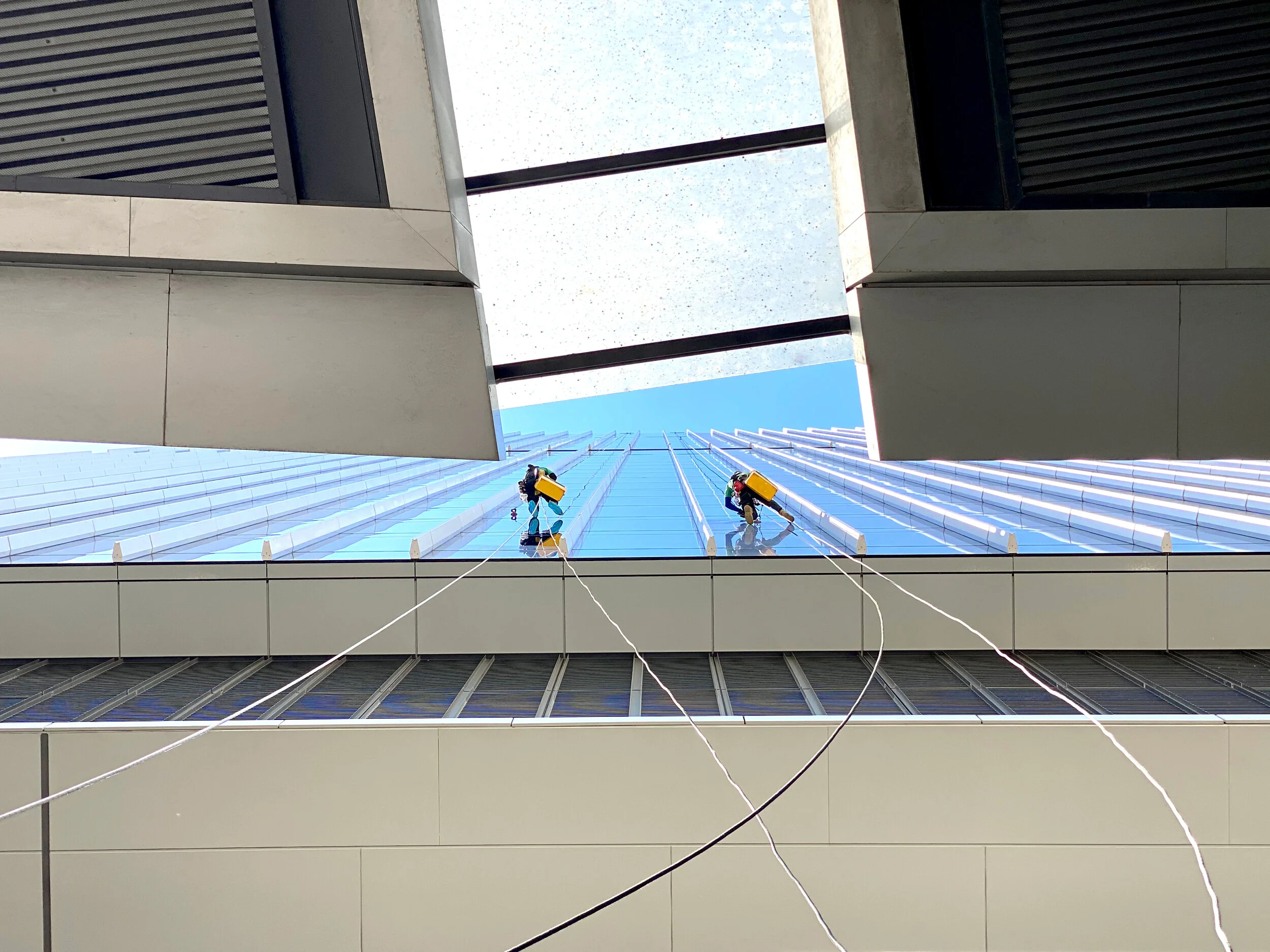  high rise building facade cleaning by deluxe cleaning sydney 