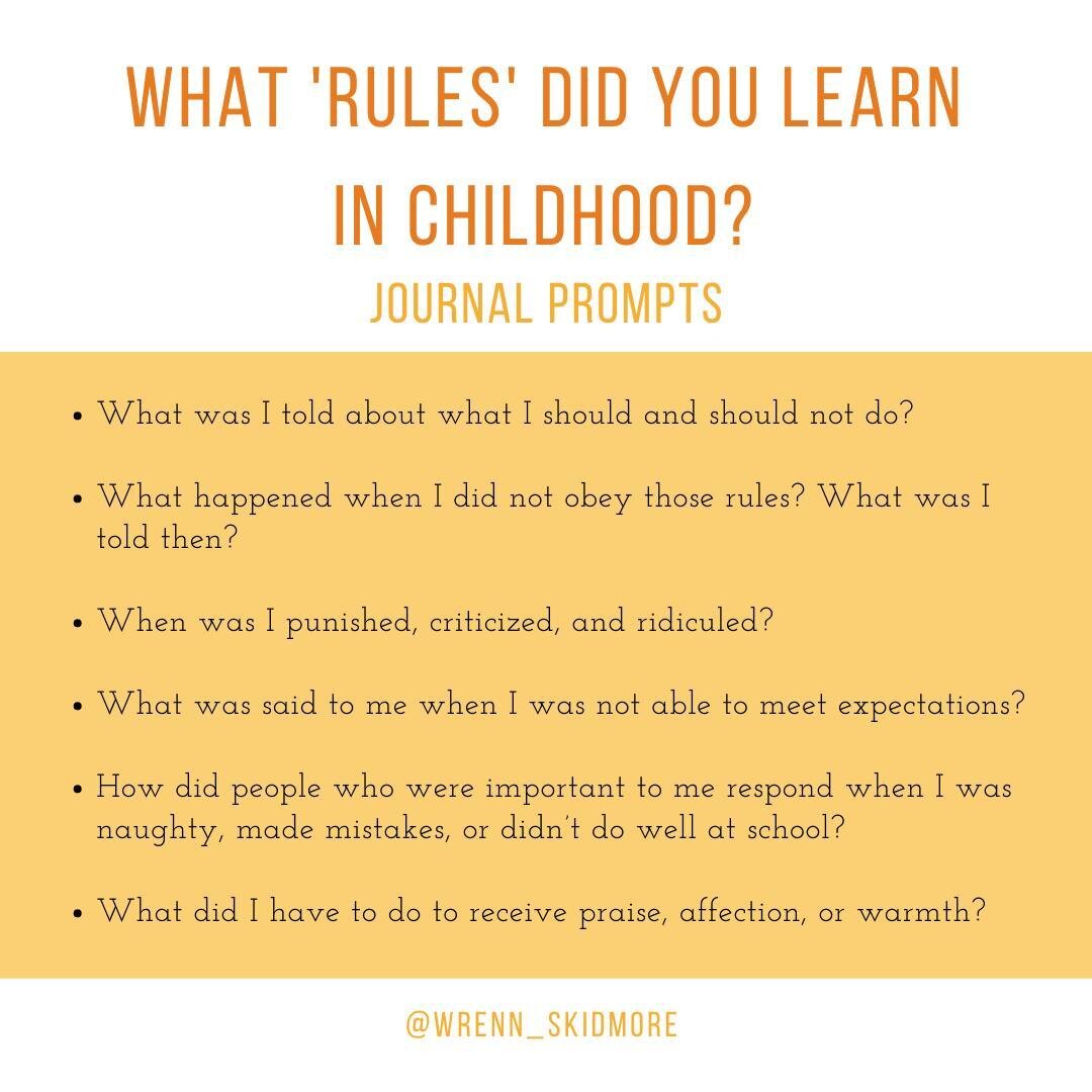 ⭐Figure Yourself Out Friday⭐⁣
⁣
We all have rules and assumptions that we live by. Often these rules come from our experiences in childhood that we end up carrying with us in adulthood. ⁣⁣And, let's be real, some of those lessons were pretty messed u