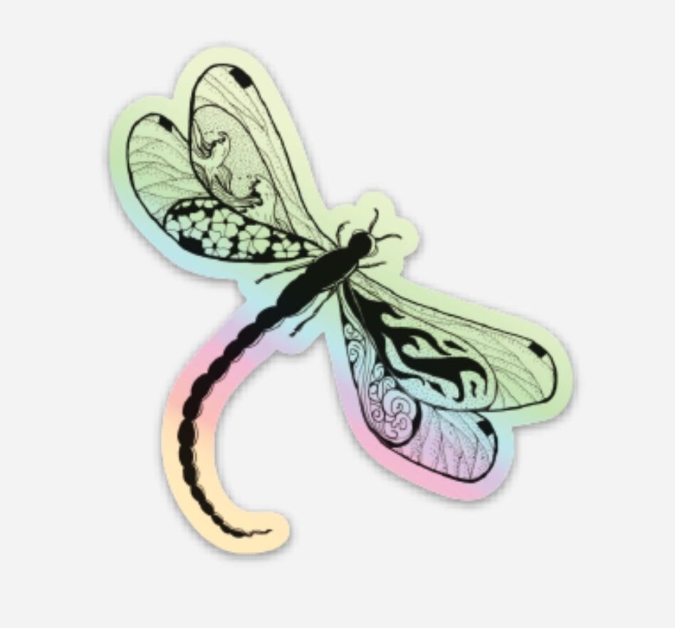 Holograph Dragonfly sticker