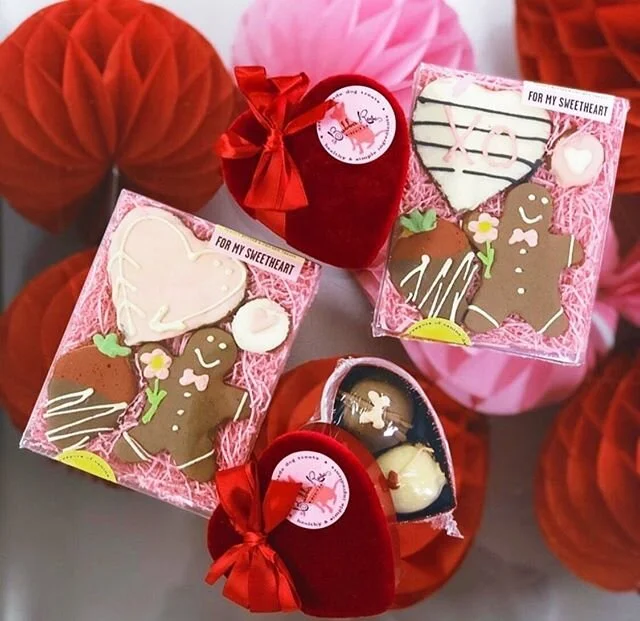Valentines Day is around the corner, have you gotten your dog somethin sweet? If not, head over to our shop &amp; check out these amazing cookie boxes you can gift to your pupper or even a friends pup to show them how much you love em! 🥰