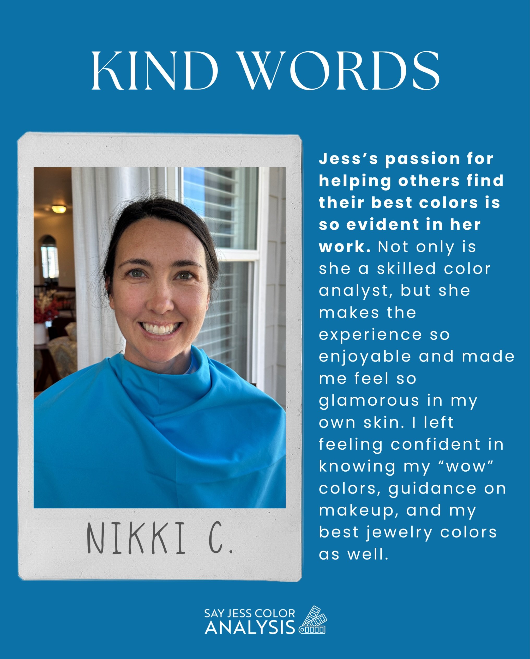 Making someone feel glamorous in their own skin is easily one of my favorite parts of this job! ✨

Huge thank you to Nikki for these sweet words. If you&rsquo;re ready to discover the colors, makeup shades, and metals that naturally highlight your be