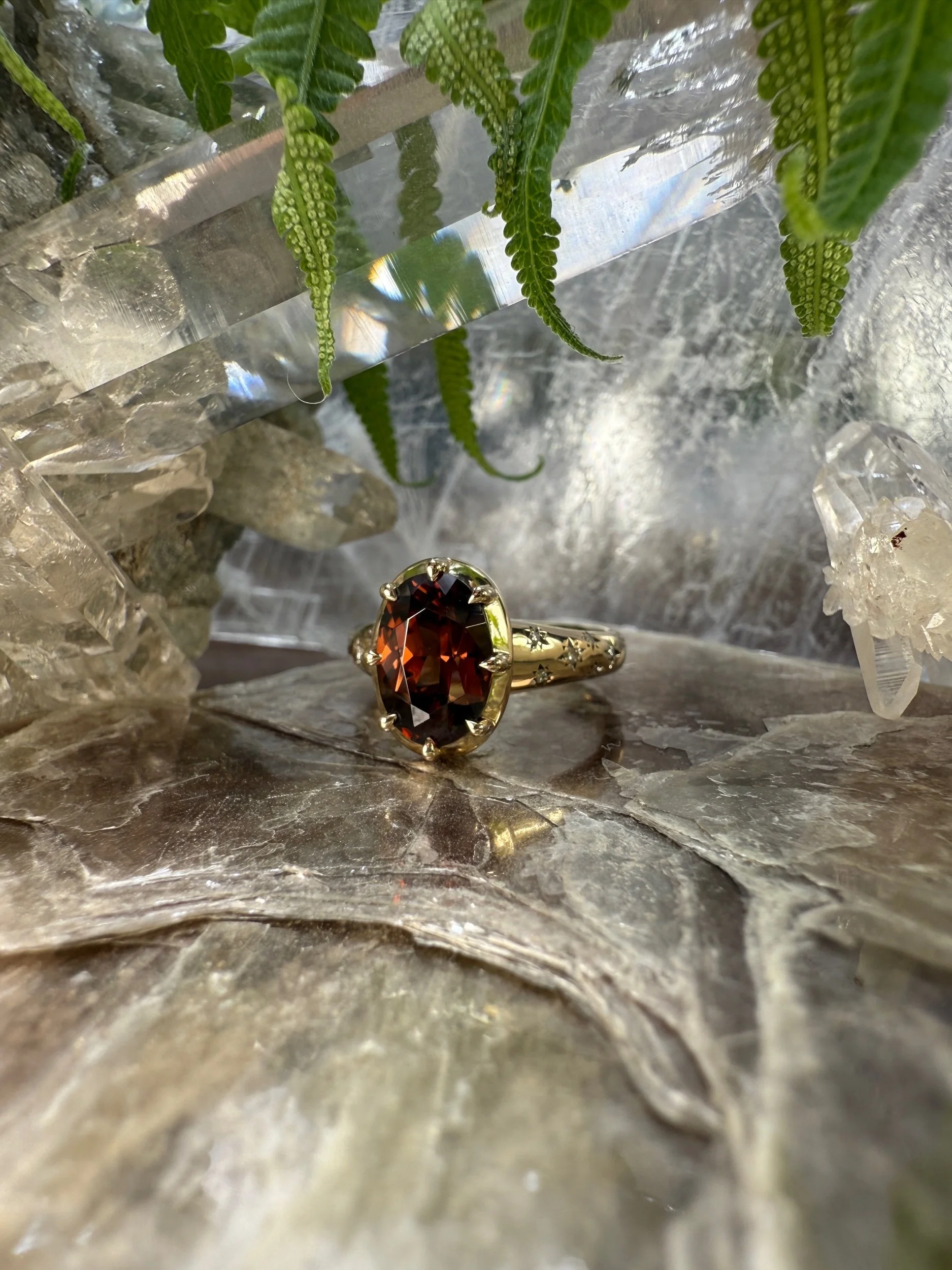 The Galaxy Ring Set with a 3.46ct Oval Australian Zircon