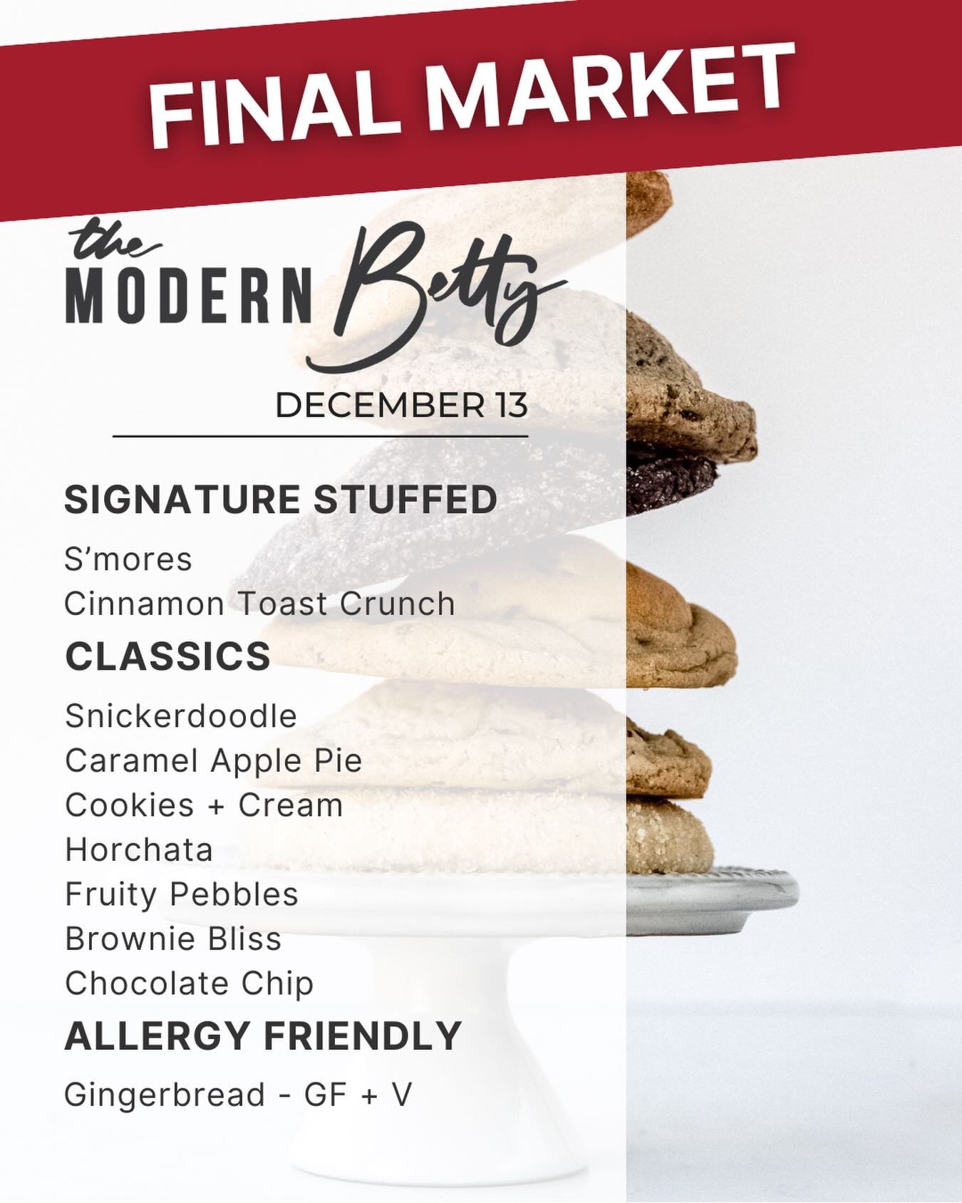 ✨ Our final market at Gilbert Farmers Market is THIS Saturday ✨
⠀⠀⠀⠀⠀⠀⠀⠀⠀
We&rsquo;re sharing our final market menu. Some of these flavors will be very limited and we encourage you to come early to get the best selection. 
⠀⠀⠀⠀⠀⠀⠀⠀⠀
This isn&rsquo;t 