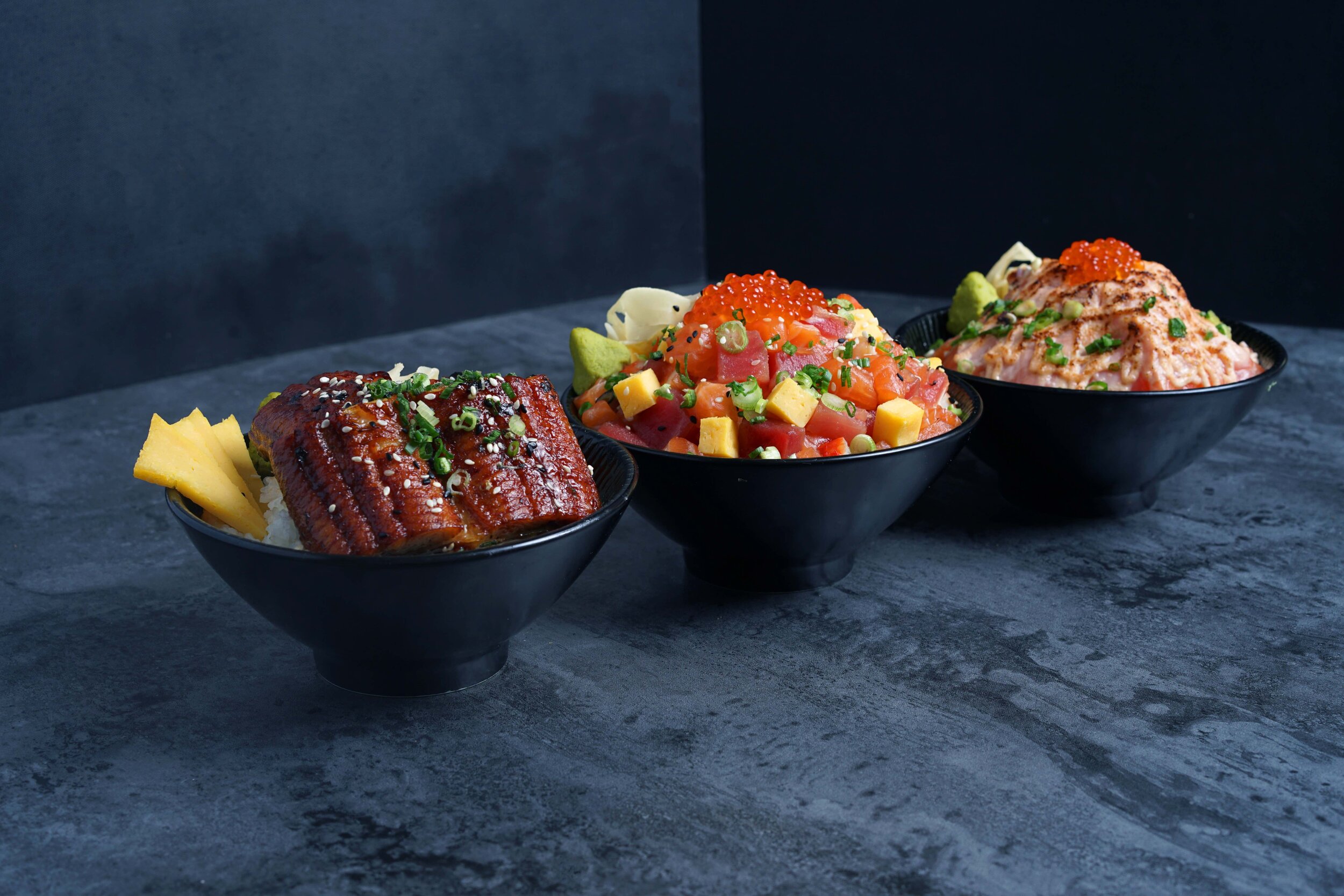 Unagi Don + Bara Chirashi Don + Aburi Salmon Don-min.jpg