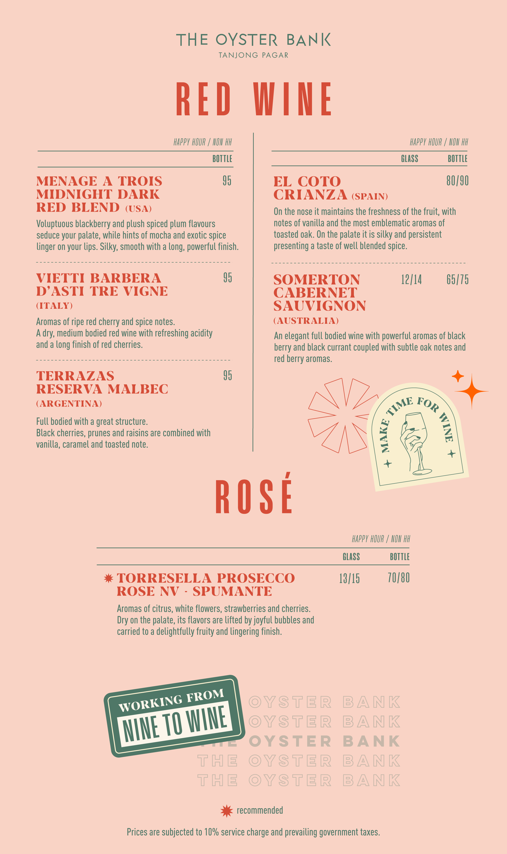 TANJONG PAGAR MENU — THE OYSTER BANK