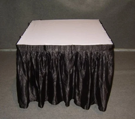 3x3' table with black skirting