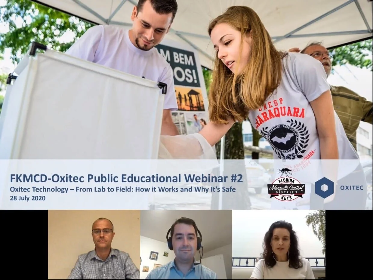 FKMCD-Oxitec Public Educational Webinar #2: Oxitec’s Technology – From Lab to Field: How it Works and Why It’s Safe 