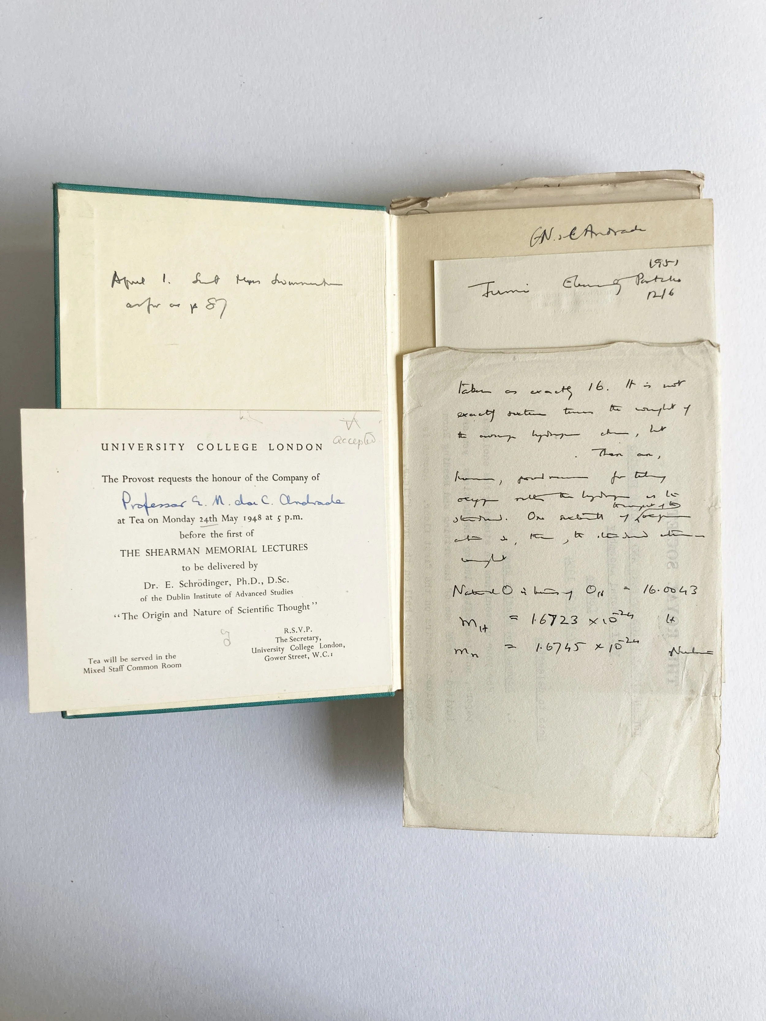 A REVOLUTION IN PHYSICS, RECORDED IN AN INTERLEAVED COPY