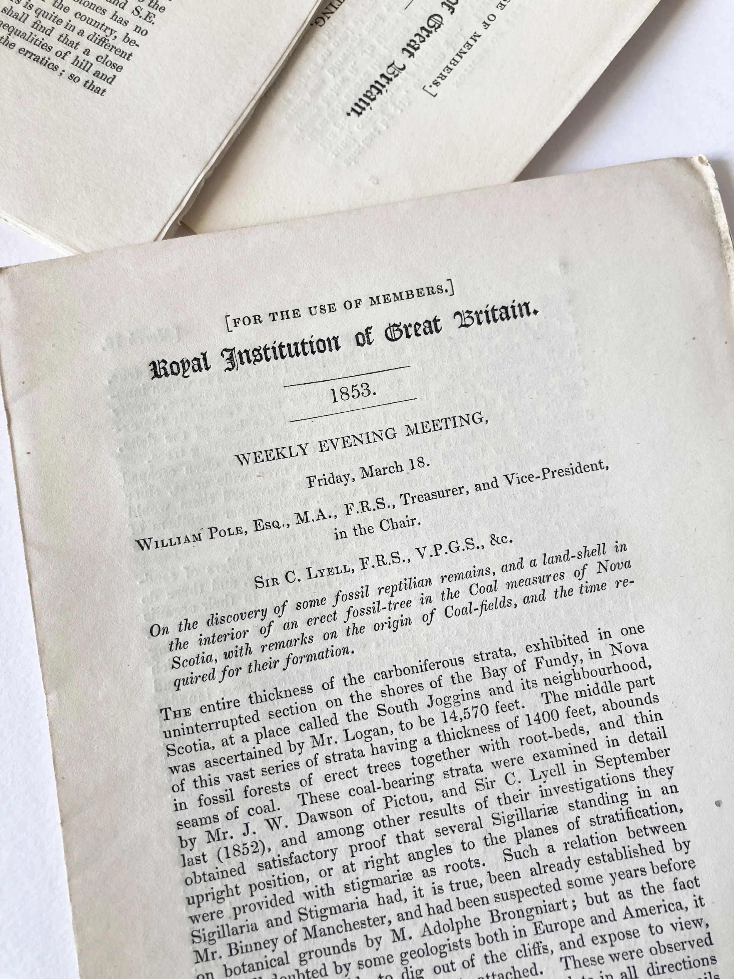 Charles Lyell in America: a group of exceptionally scarce lectures