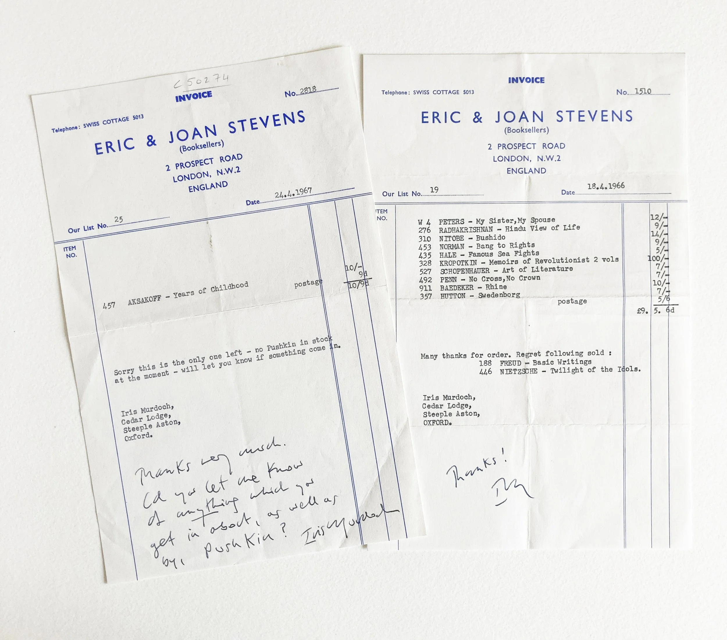 IRIS MURDOCH GOES BOOK-SHOPPING