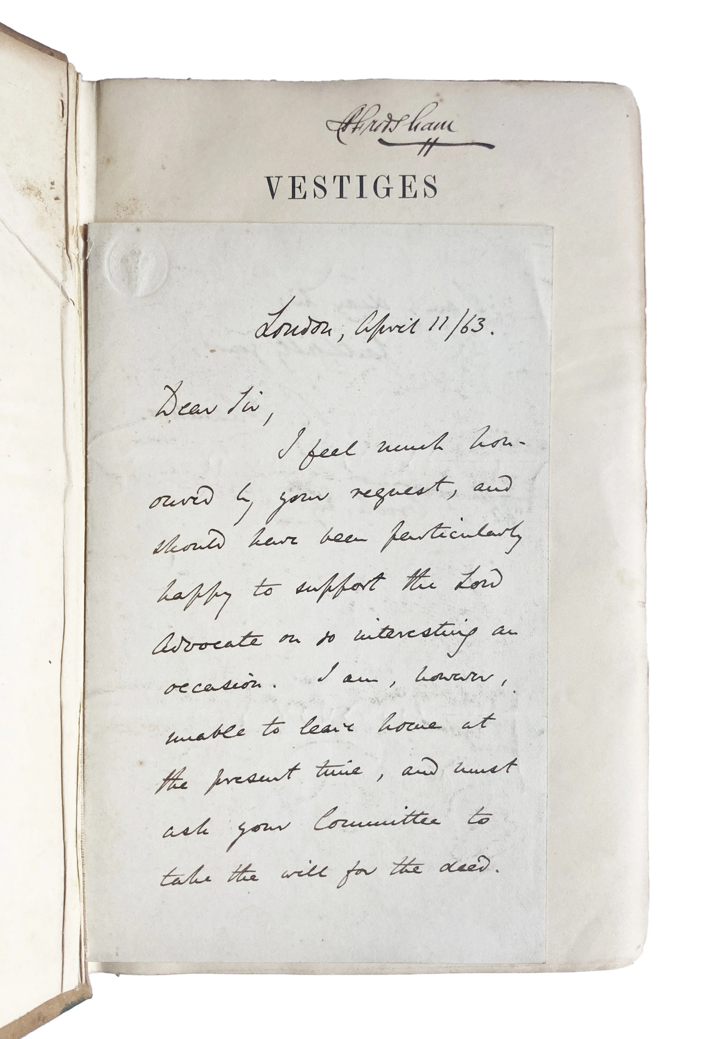 Chambers' Vestiges with an ALS