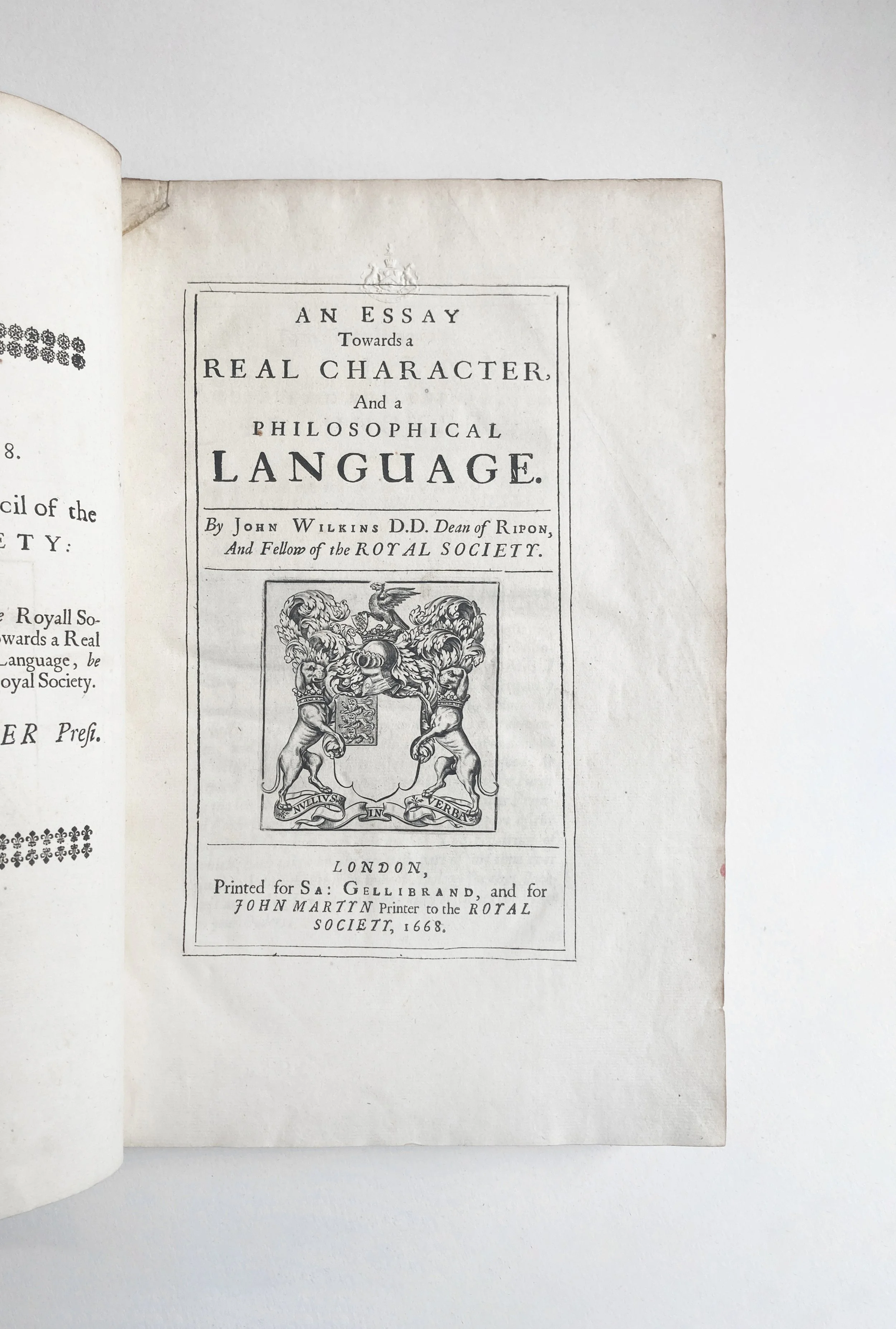A LARGE PAPER COPY OF WILKINS' 'ESSAY', THE MACCLESFIELD COPY