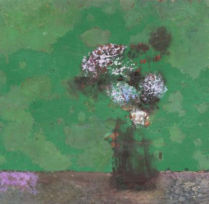 Bouquet with Green Background, René Genis