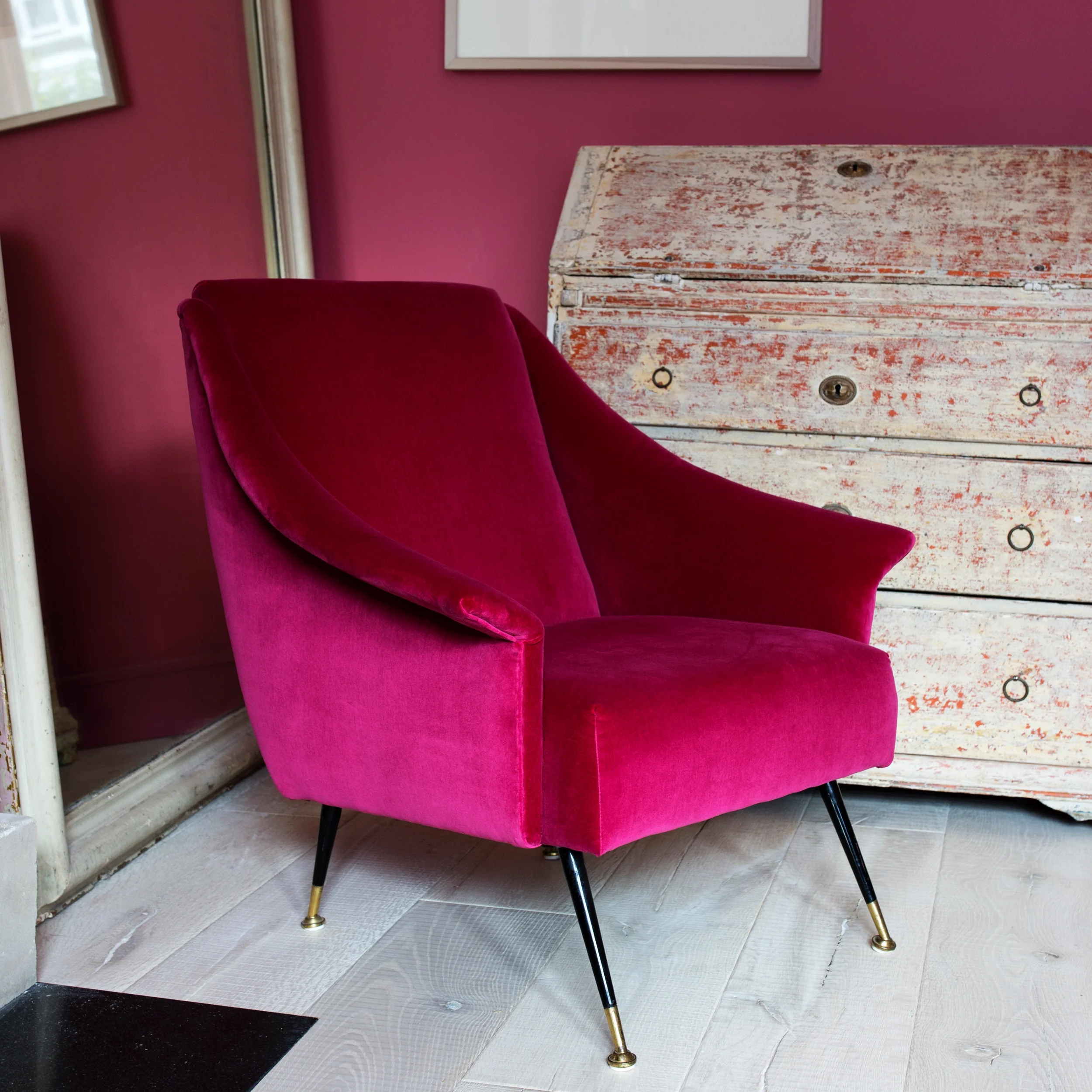 Cherry Red Italian Chair