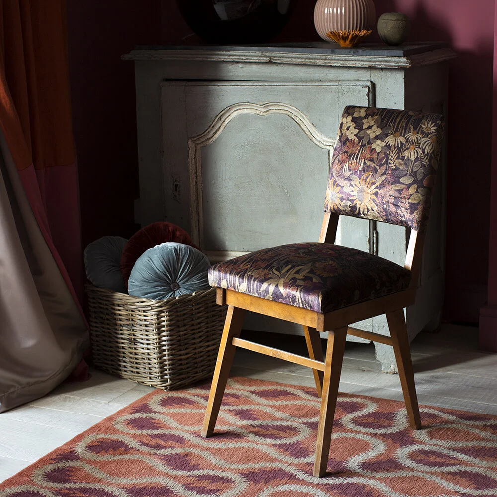 Floral Velvet Desk Chair