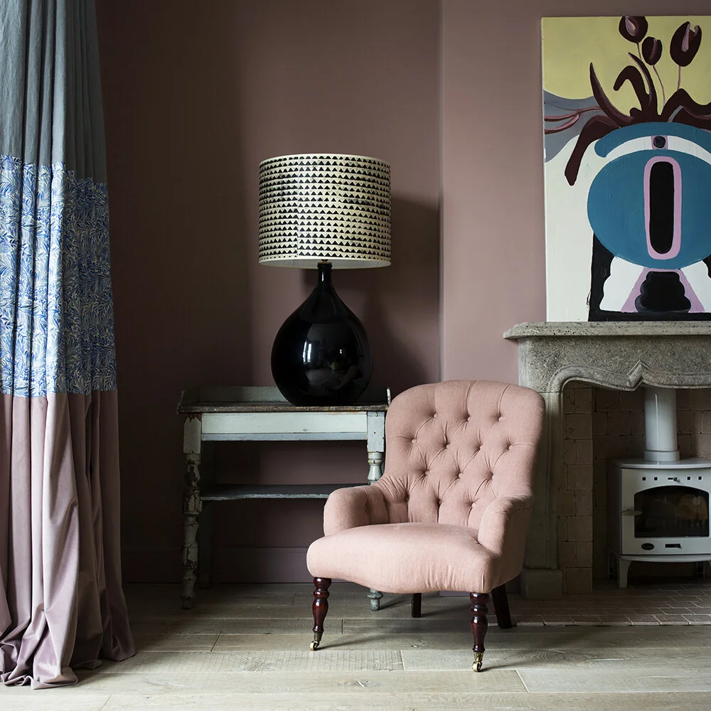 Dusky Pink Linen Button Back Chair