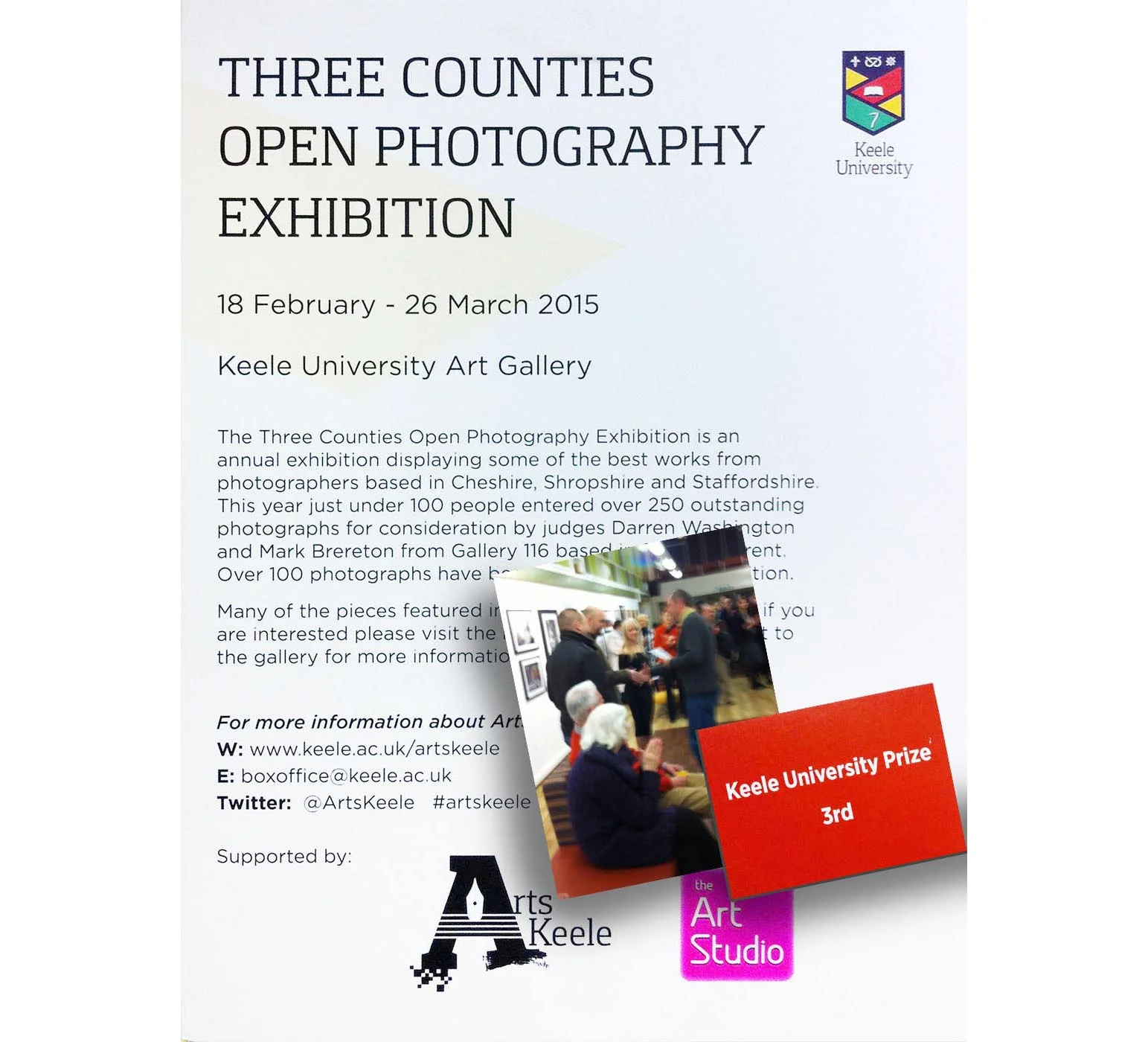      

 
   Hi There!  I've had all 3 submissions accepted in this year's&nbsp; 3 Counties Open Photography Exhibition.&nbsp; (Cheshire, Shropshire and Staffordshire)  I received an even nicer surprise last night, when my image 'Silence' came 3rd! Ye