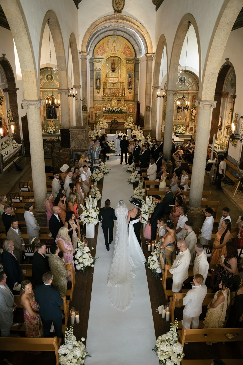 The church ceremony in Estoi seen from above