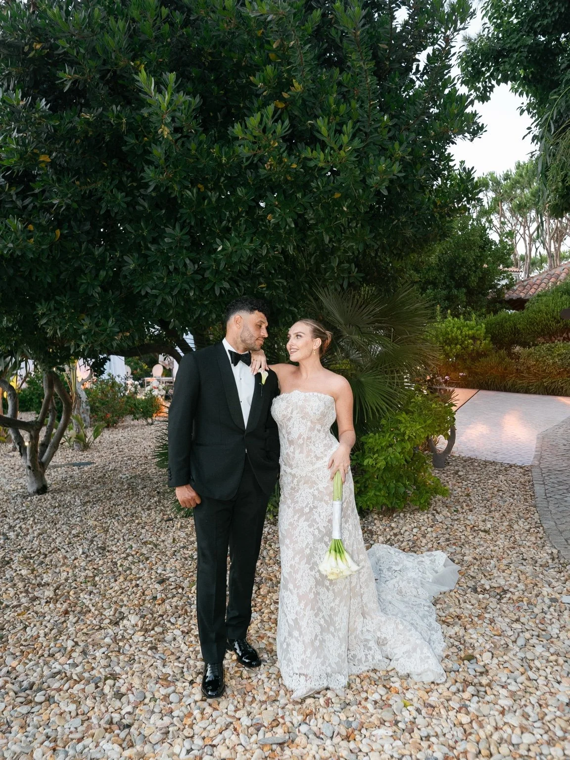Perrie and Alex together in the Algarve garden