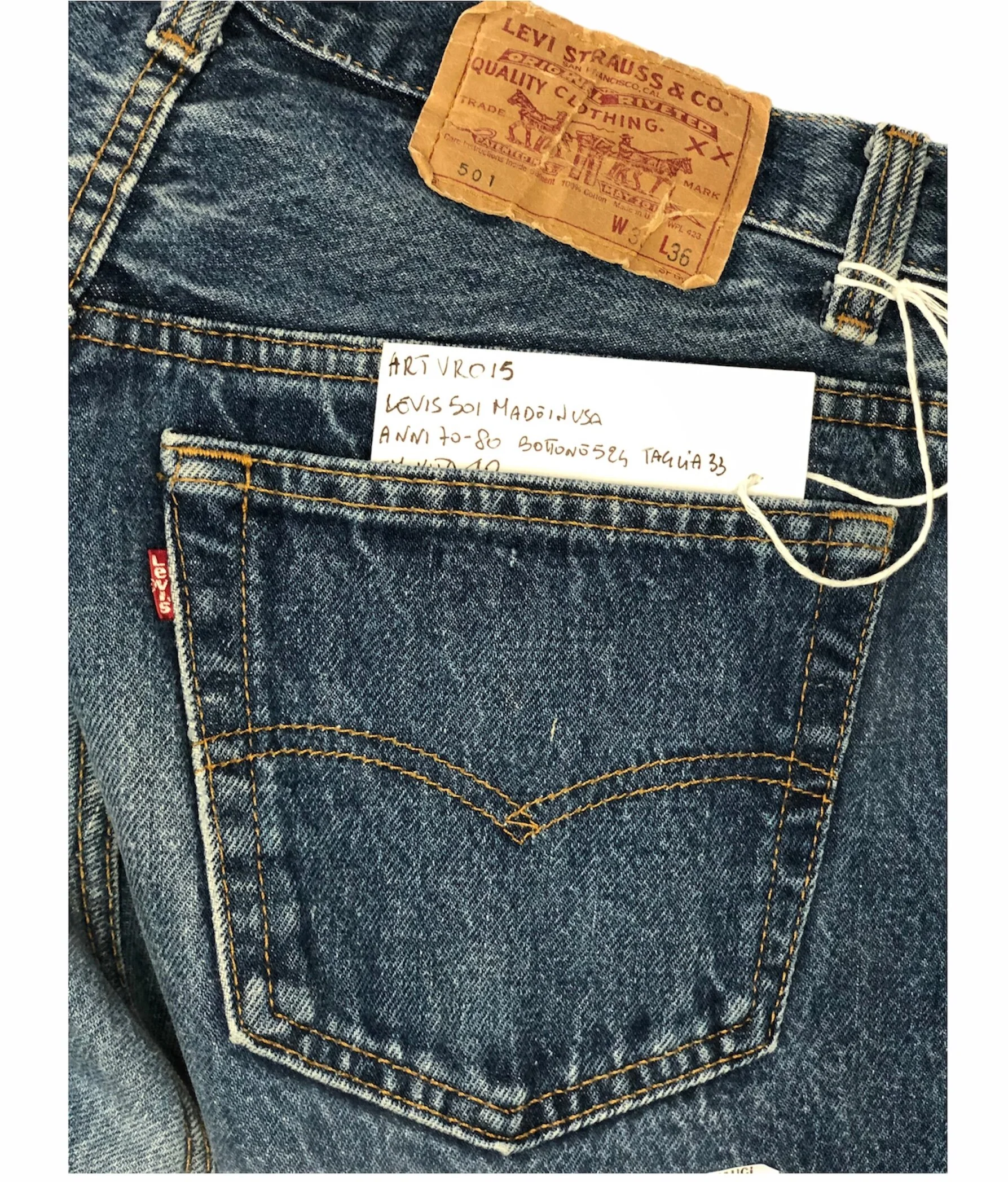 VR015 Levi's 501 Made in Usa W33 70/80 — Nelle Grandi Fauci