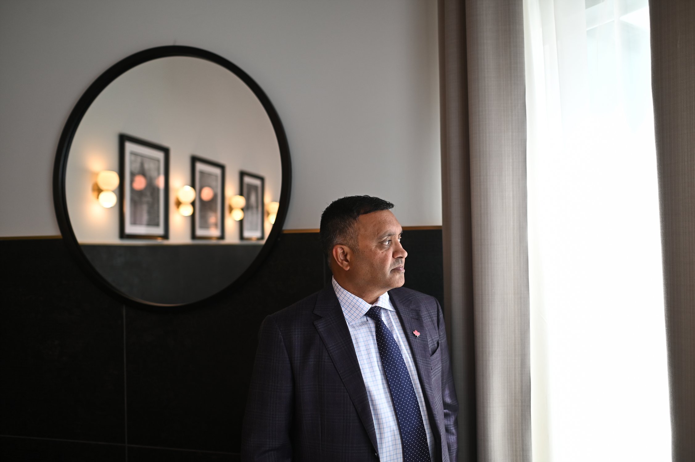  Owner of Aiana Restaurant Collective Devinder Chaudhary is seen in a portrait at Aiana Restaurant Collective, a no-tip fine dining restaurant in Ottawa, Ont., on Tuesday, May 30, 2022. Spencer Colby/The Globe and Mail 