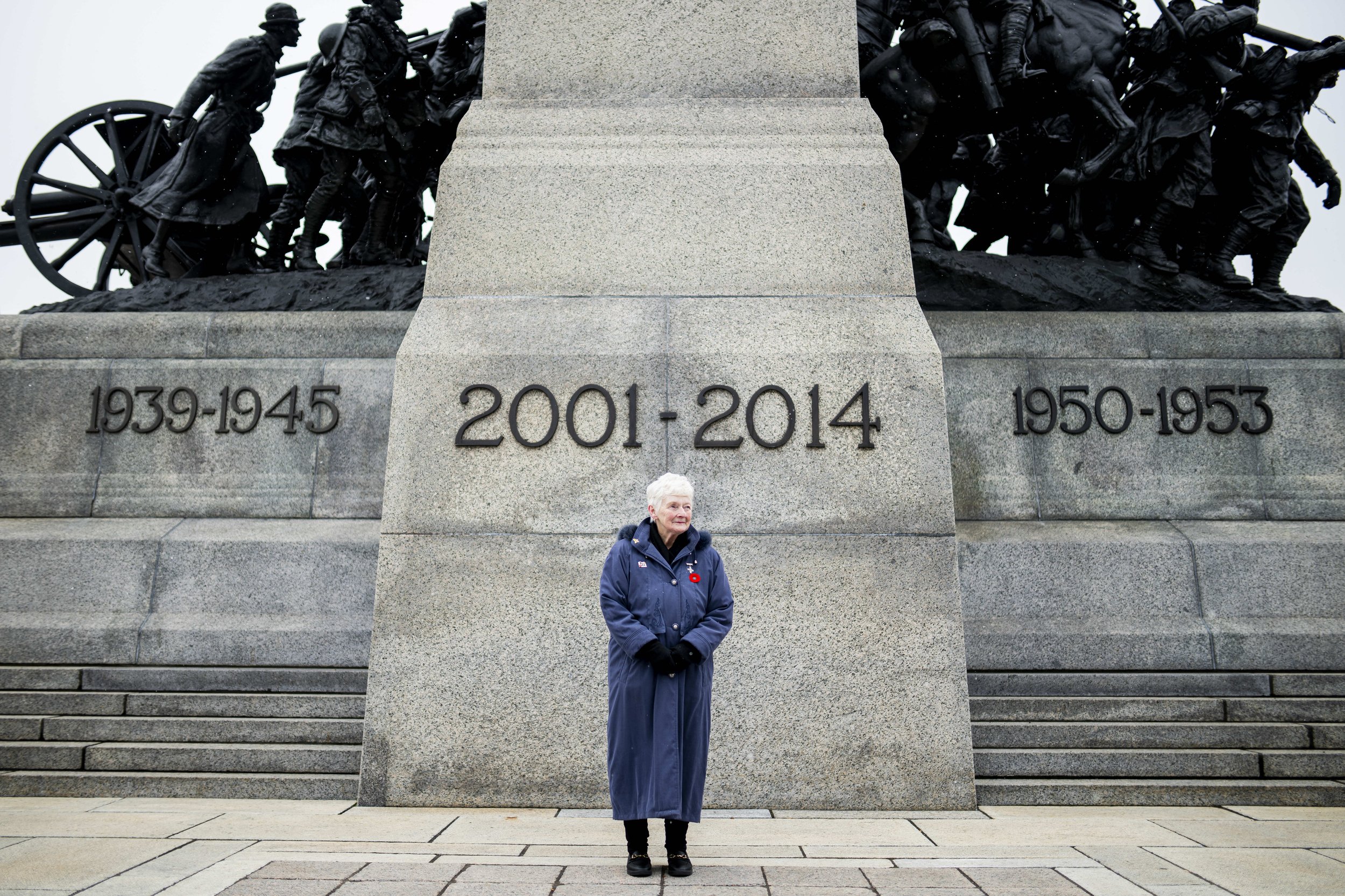  National Silver Cross Mother Nancy Payne is pictured at the National War Memorial in Ottawa ahead of Remembrance Day on Sunday, Nov. 9, 2025. Cpl. Randy Joseph Payne, son of Nancy Payne, was killed in the line of duty on April 22, 2006 while serving