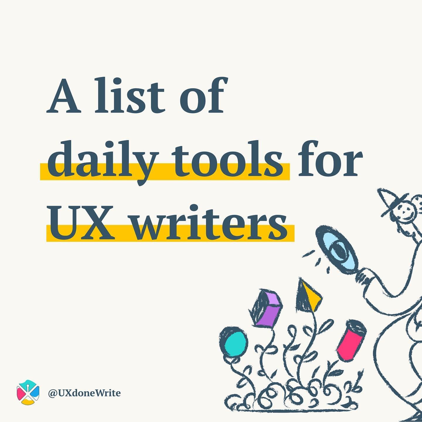 Google Docs or Sheets might still be the foundation for collaborative writing, but there are several tools out there to make your life as a UX writer easier.⁠⠀
These are my top 5 choices on any given day (not counting thesaurus.com 😊), but check out