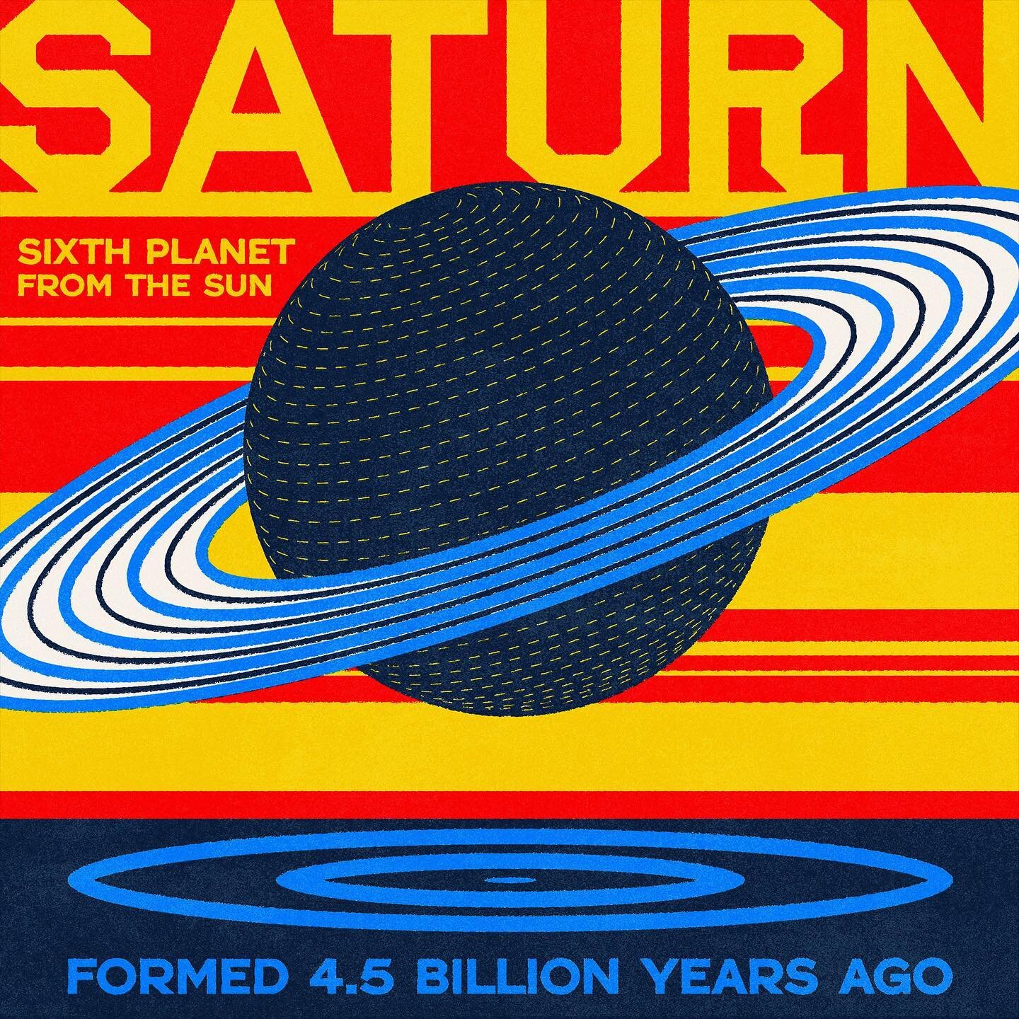 Day two of @boringfriends #shittyartfriends challenge with the prompt &ldquo;throwback&rdquo; (plus &quot;nostalgia, colourful, fun&quot;) from @retrosupply. Does it get any more throwback than the universe? 

#saturn #illustration #universe #solarsy