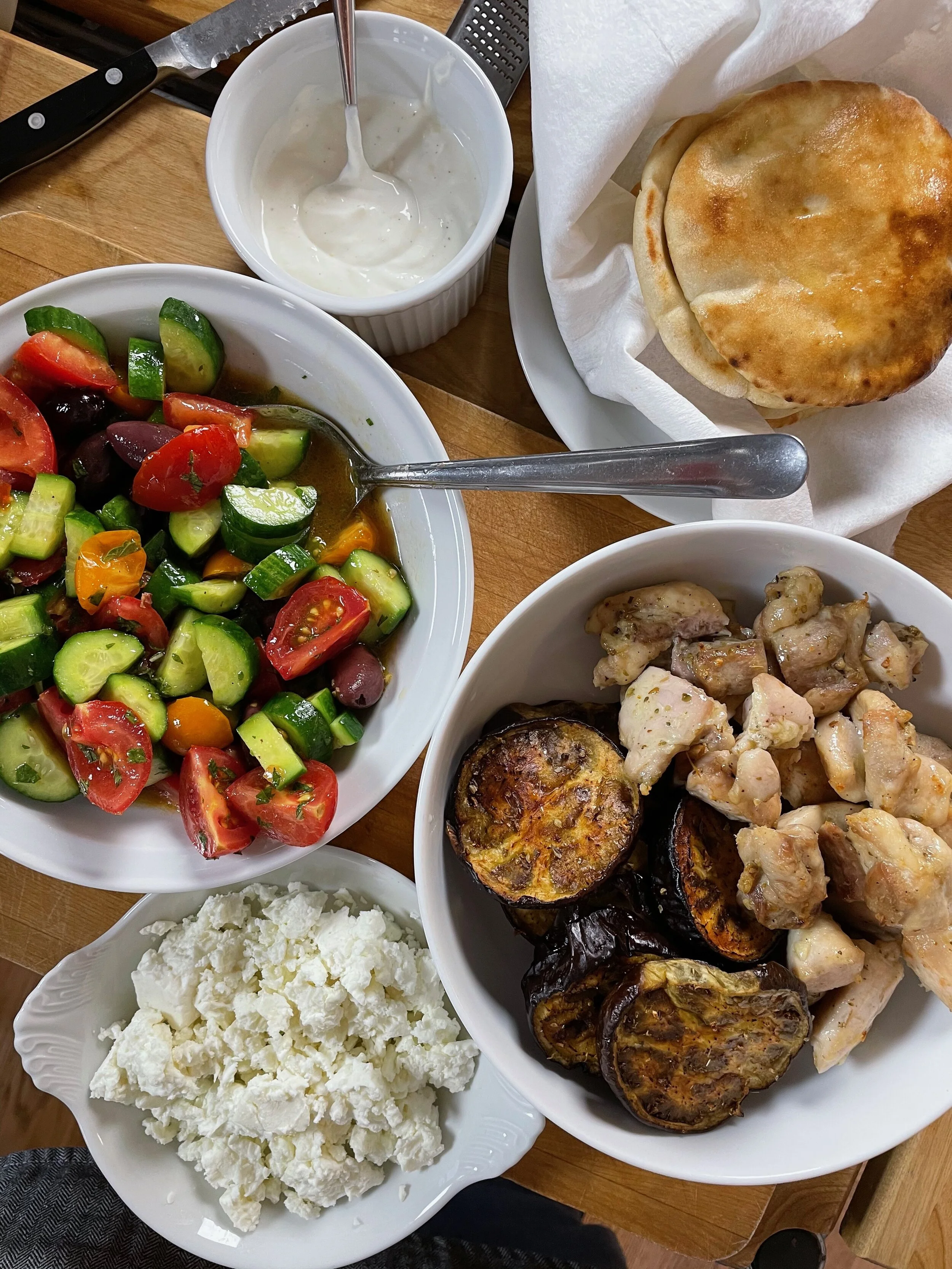 Chicken Souvlaki with Tzatziki-Style Yogurt Sauce