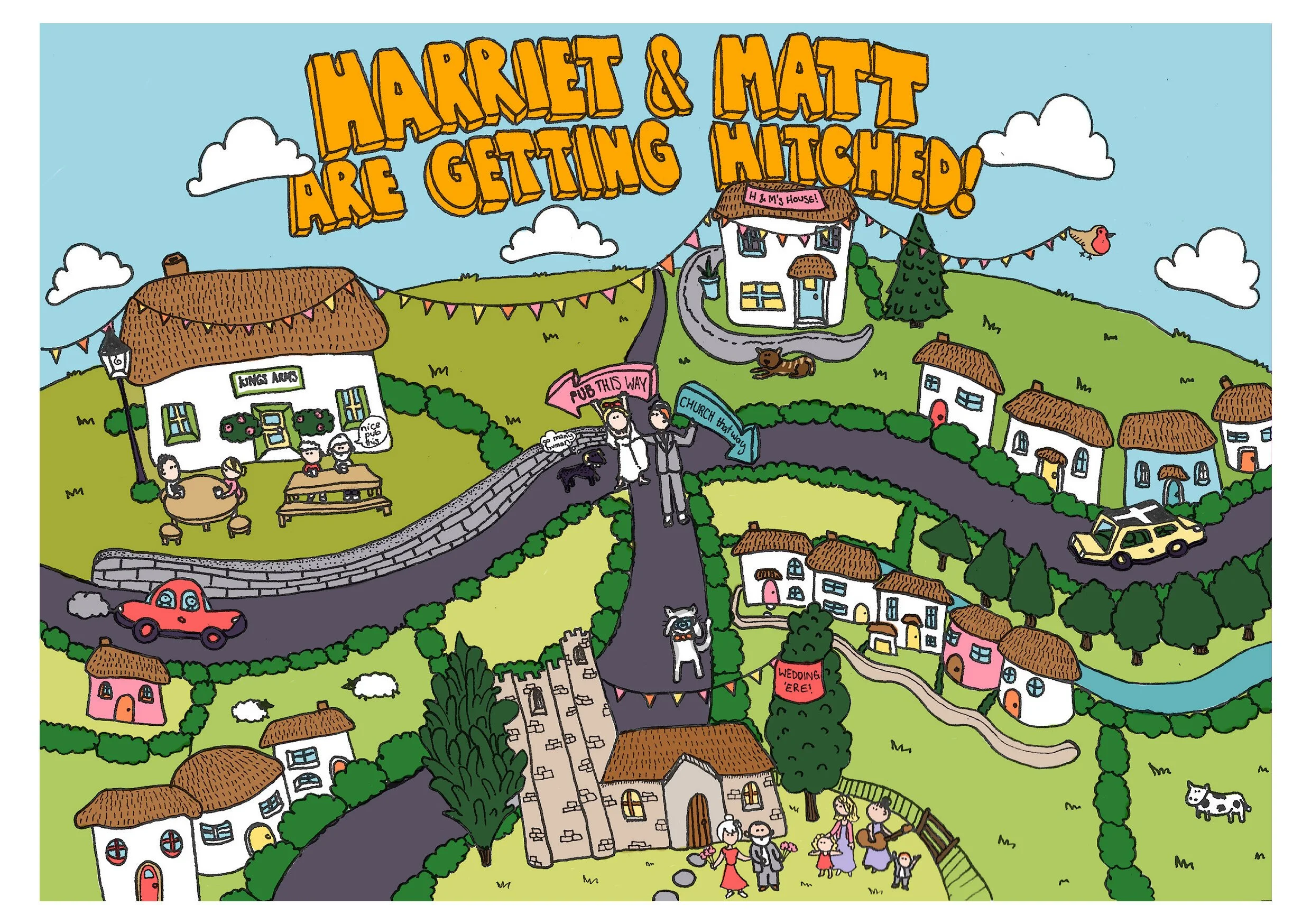  Harriet &amp; Matt’s wedding invitation (front) 