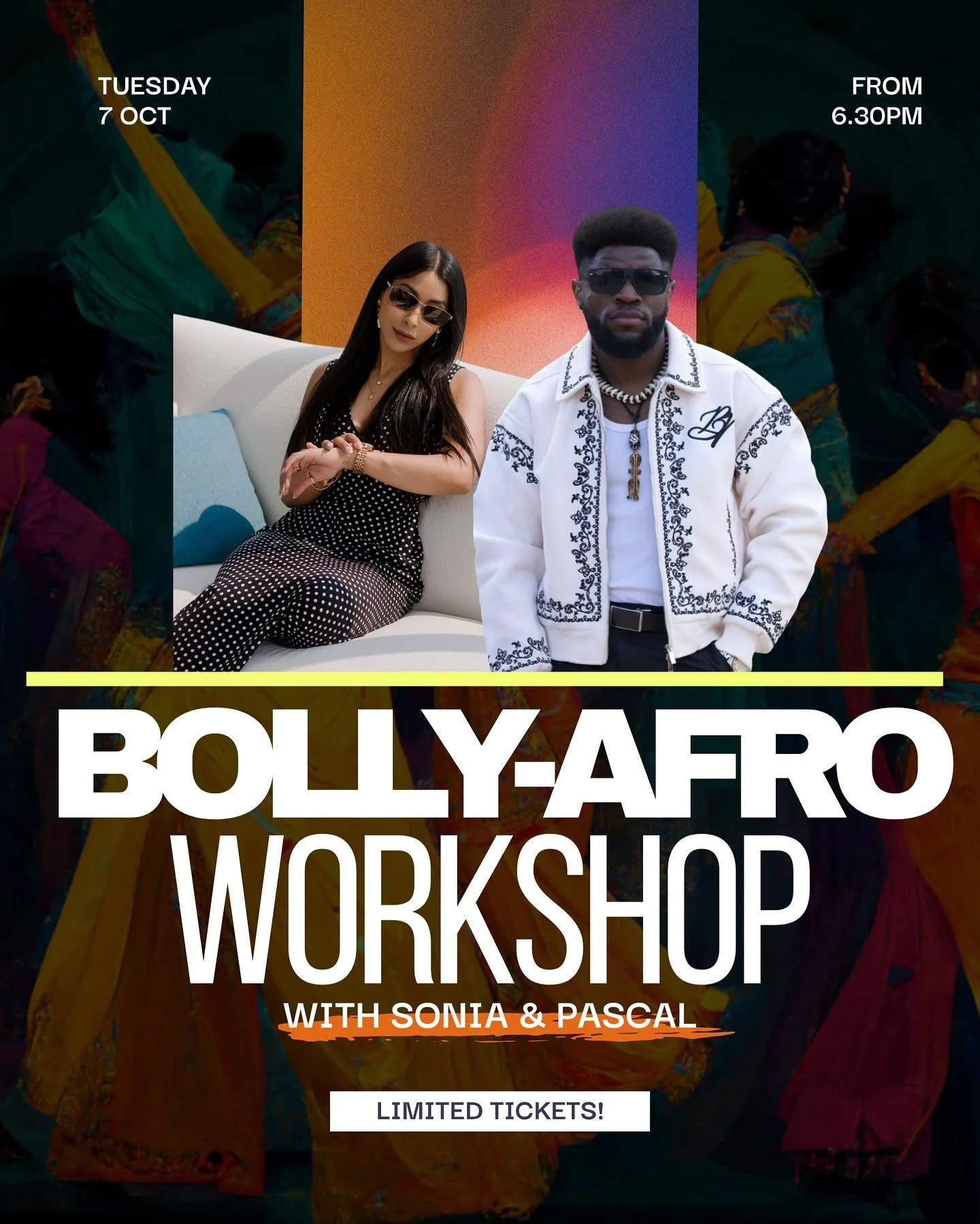 When Afro rhythms meet Bollywood flair&hellip; magic happens! 💃🏾🕺🏽
Join Pascal and Sonia for a one-of-a-kind AfroBollywood Fusion Workshop &mdash; where cultures collide, creativity ignites, and every move tells a story.
Let&rsquo;s dance across 