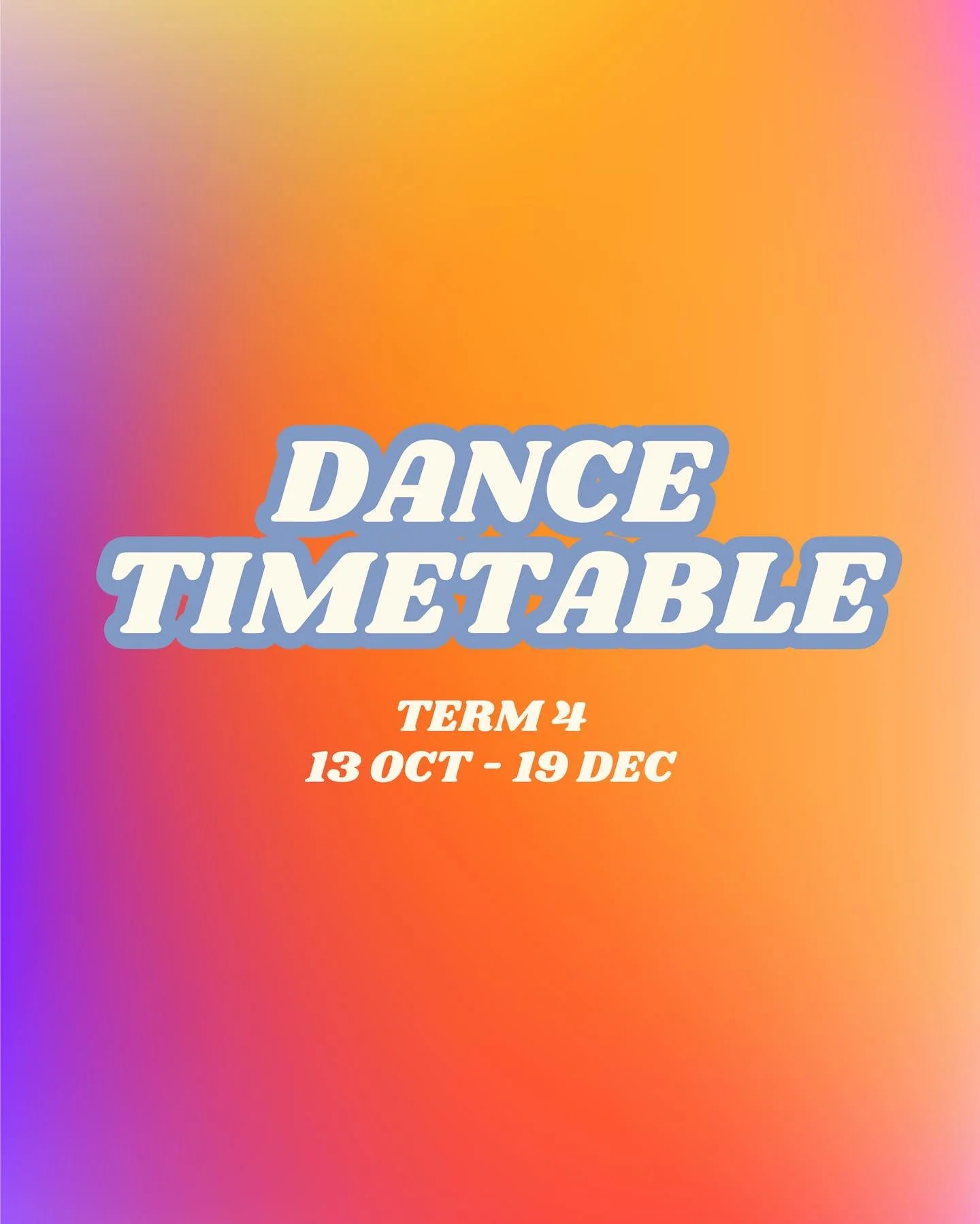 The final term of the year is HERE! 🎉
Our Term 4 Dance Timetable is packed with your fave classes + some exciting NEW ones 👀
Bring your energy, your friends, and let&rsquo;s finish the year dancing our hearts out! 💃✨
Classes start next week &mdash