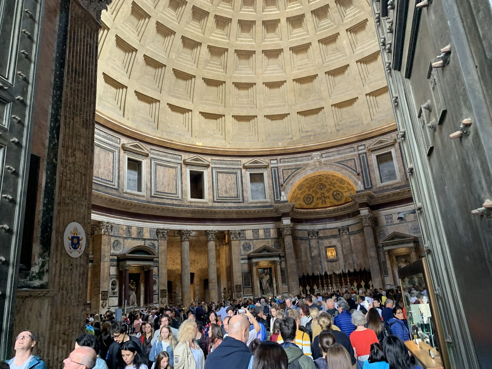 Inside the Pantheon...lots of visitors!