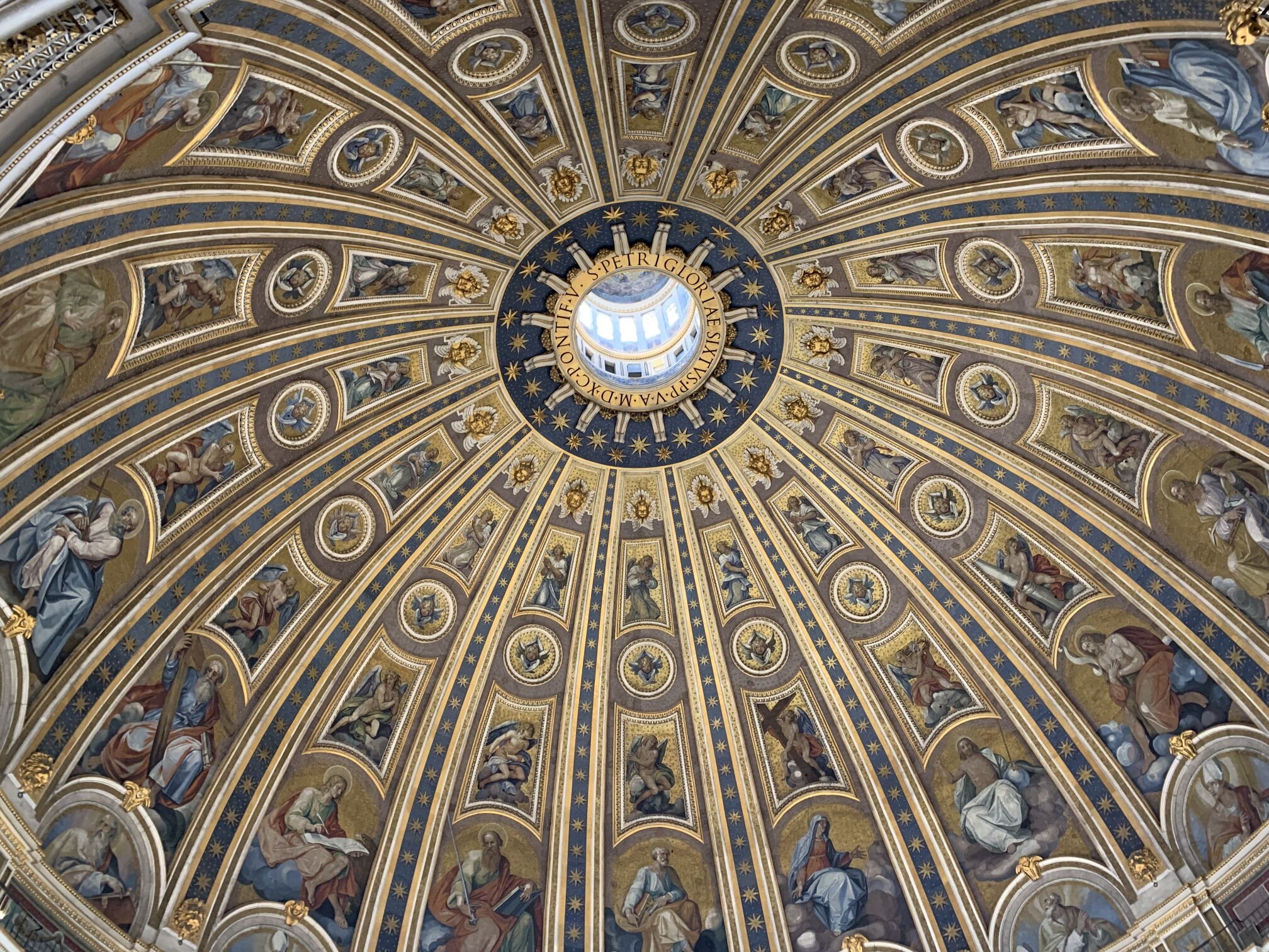 Once you get to the base of the dome, you walk across to the other side for the next stage of the climb. This is a great spot to get a close-up view of the ceiling.