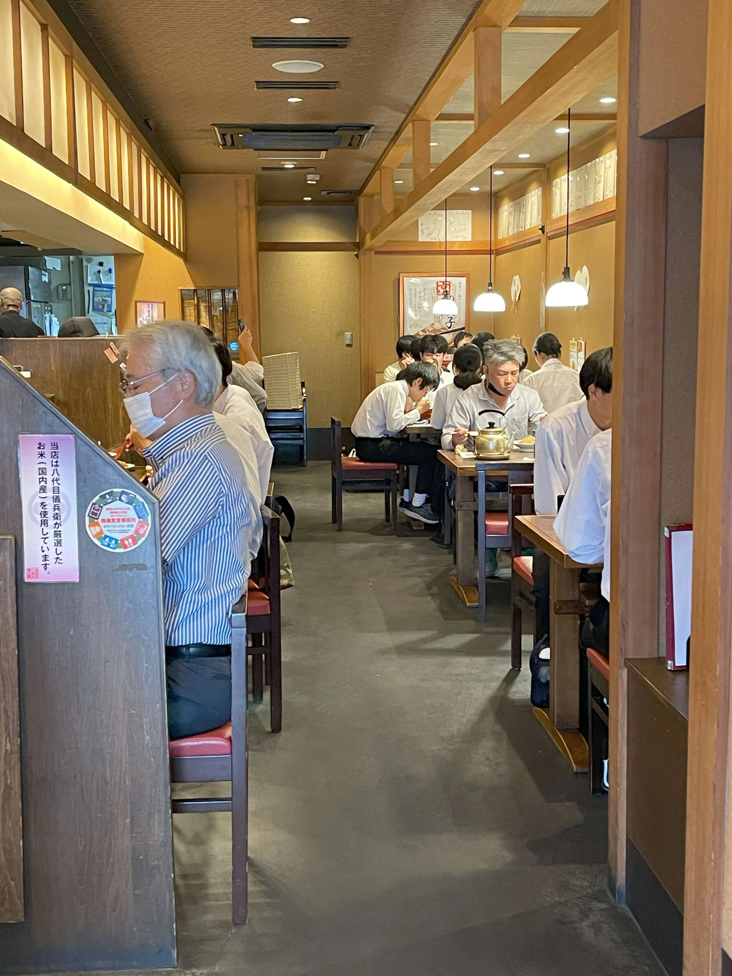 The traditional small narrow ramen shop.