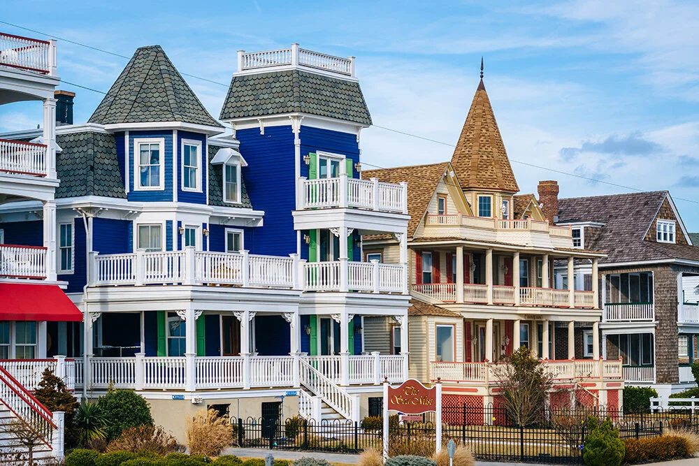 Houses on Beach Avenue, Cape May, New Jersey