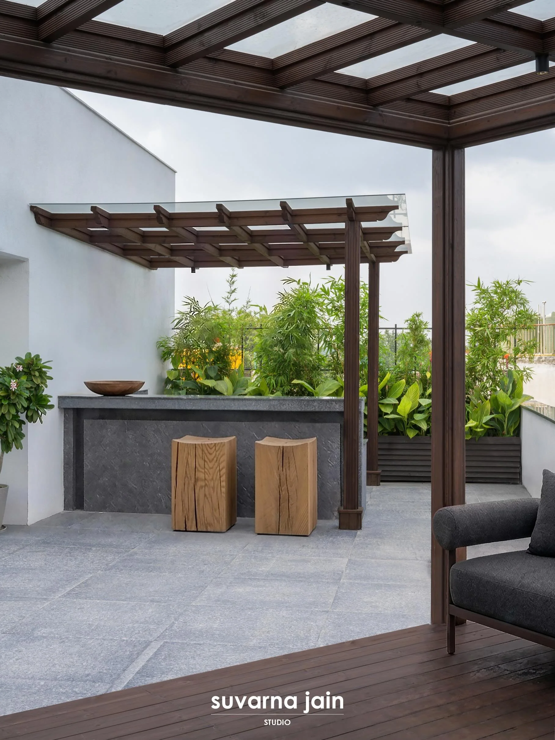 nostalgic home; a residence designed for a couple to hold onto the nostalgia of years spent travelling, exploring, and collecting memories across the world.

the terrace was imagined as an extension of those memories, a space shaped by slow living, s