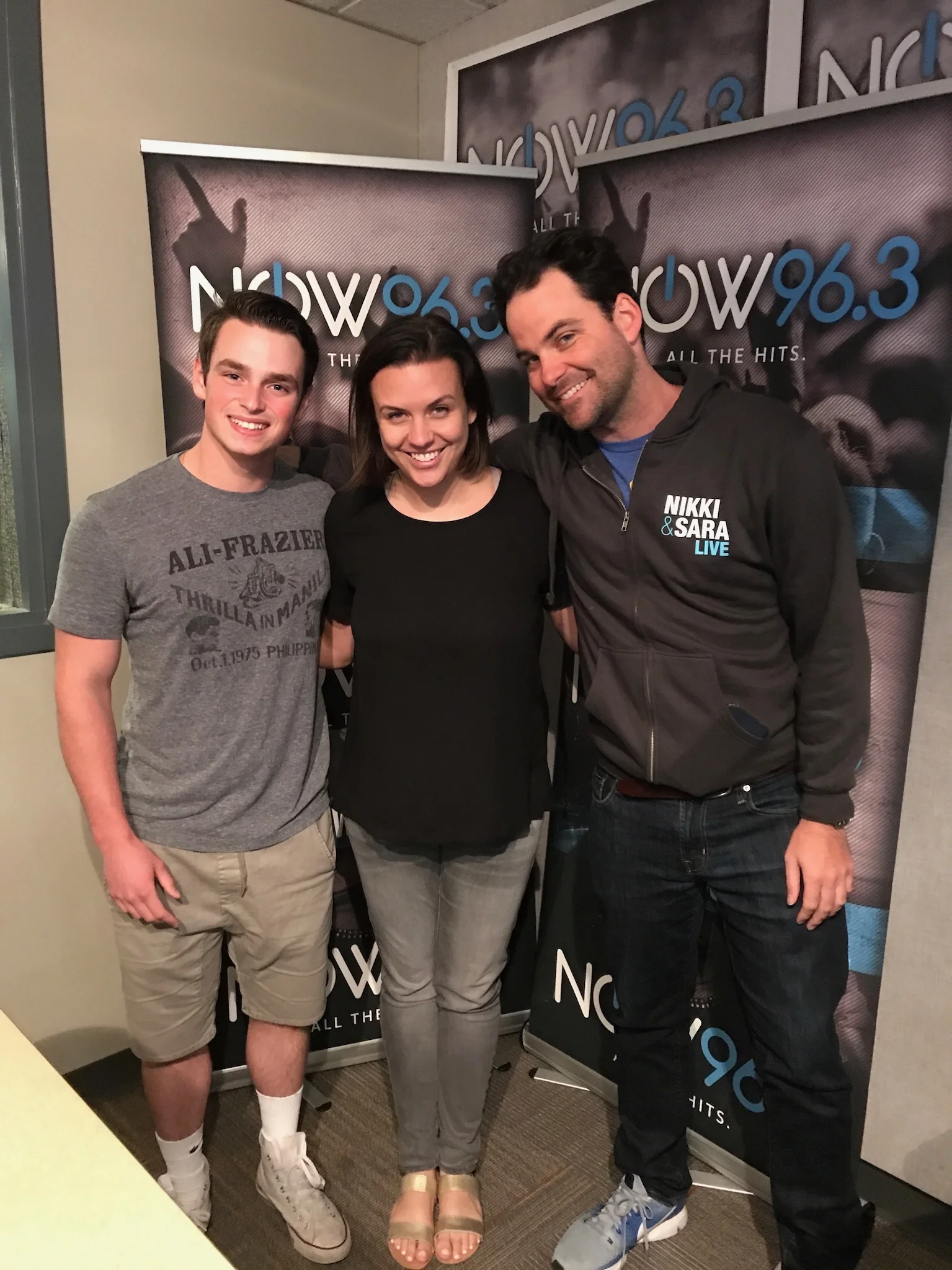  Nick Mineo with Lux and Tim Convy of NOW 96.3’s  Lux and Tim Morning Show  