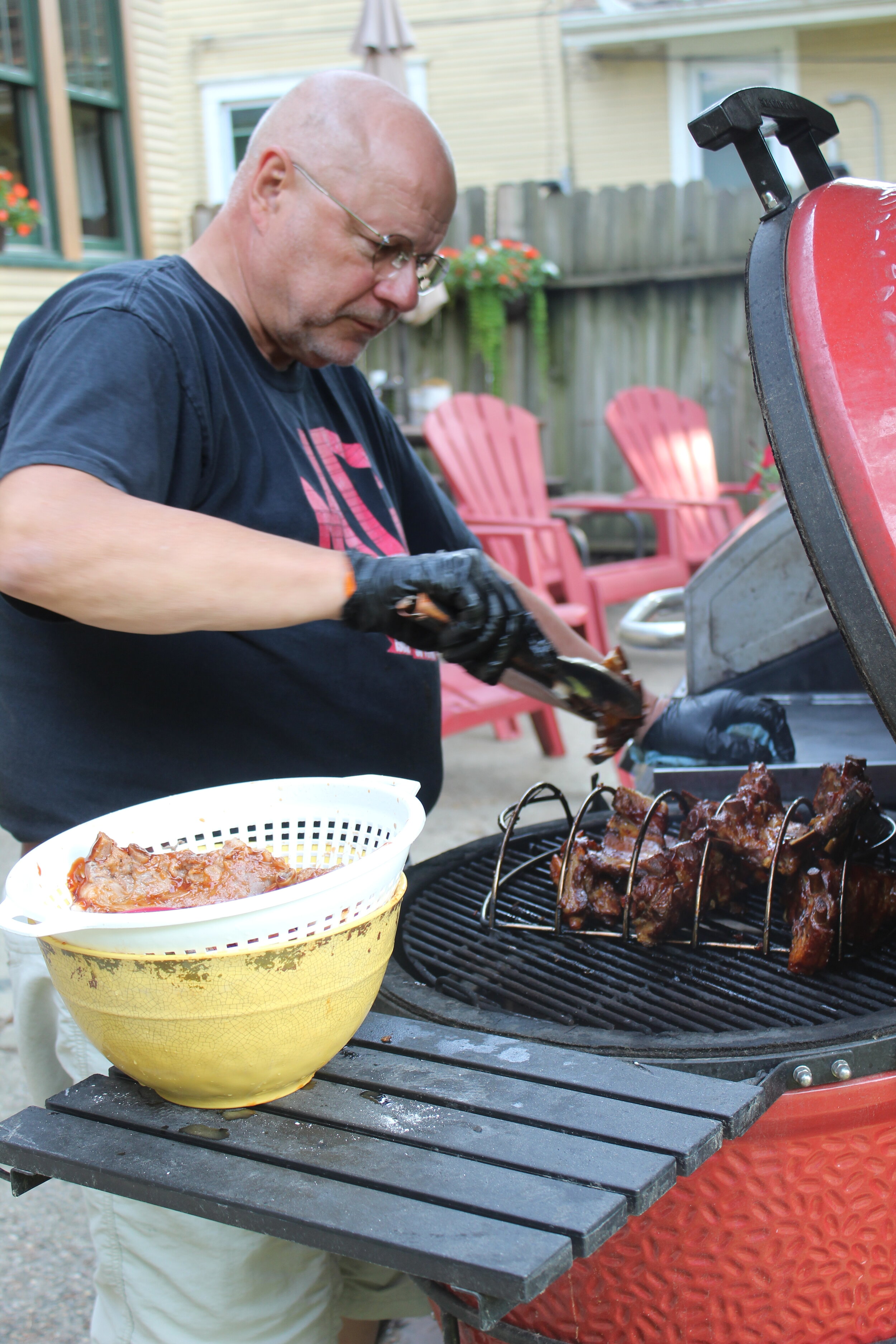 Grilled spareribs and roasted vegetables make a great local meal