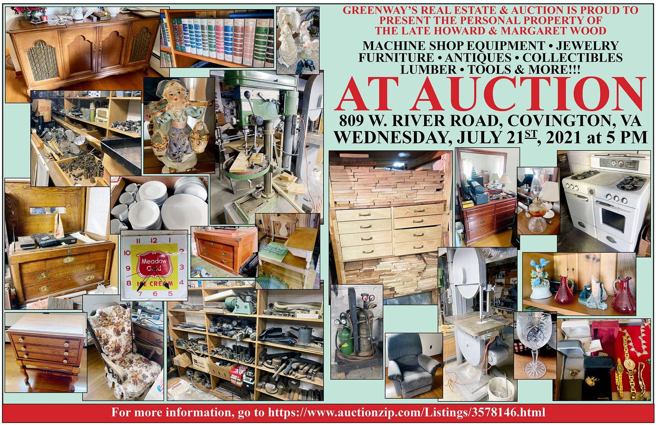  VEHICLES, REAL ESTATE, TOOLS, GUNS, MACHINERY at Auction  