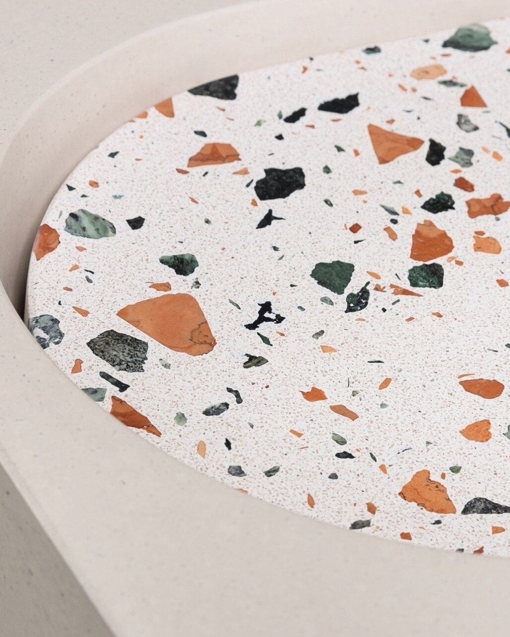 Meet the Holm Collection &mdash; Embracing a concept of understated elegance, the sink shapes are minimal and contemporary in form, serving as a canvas that accentuates and compliments the dynamic textures of the terrazzo inserts.⁠
⁠
Available in 28 